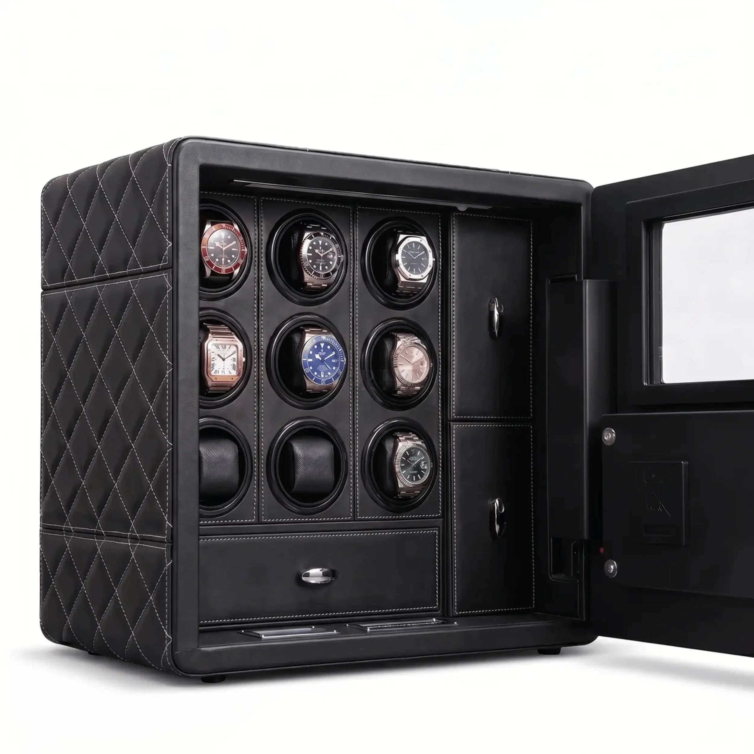 Bastion – Coffre Fort pour 9 montres automatiques noir | Rotation Horlogere