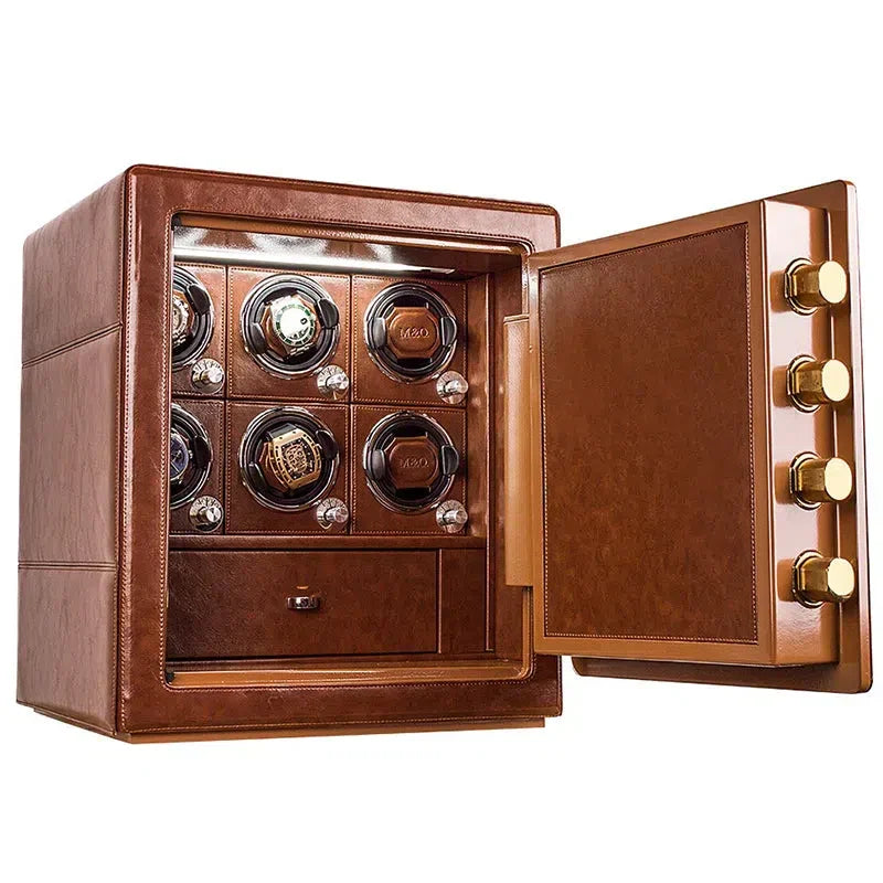 Atlas™ – Coffre-fort Remontoir pour 6 Montres - Brun | Rotation Horlogère
