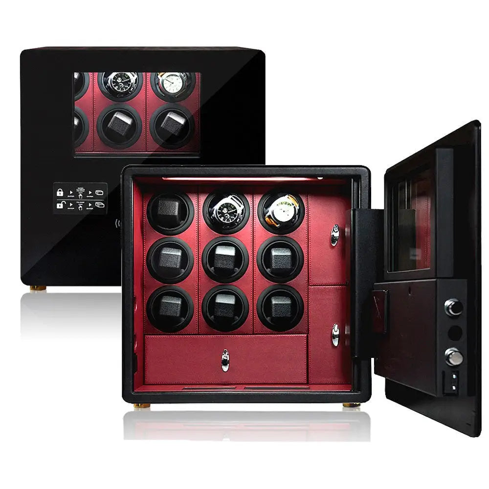 Bastion – Coffre Fort avec Remontoirs 9 Montres - Rouge | Rotation Horlogère