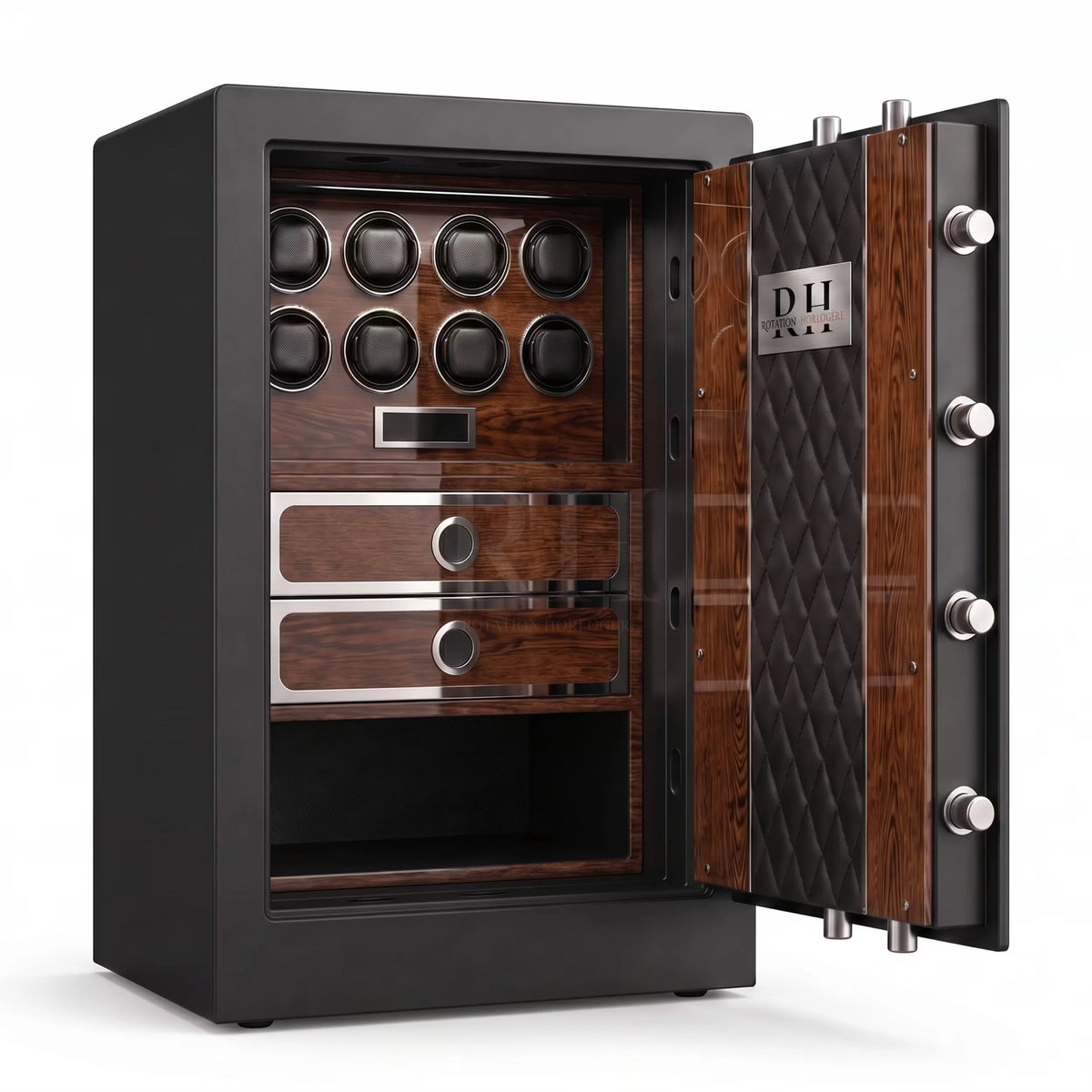 Bellagio™ – Coffre-fort avec Remontoirs pour 8 Montres - Noyer | Rotation Horlogère
