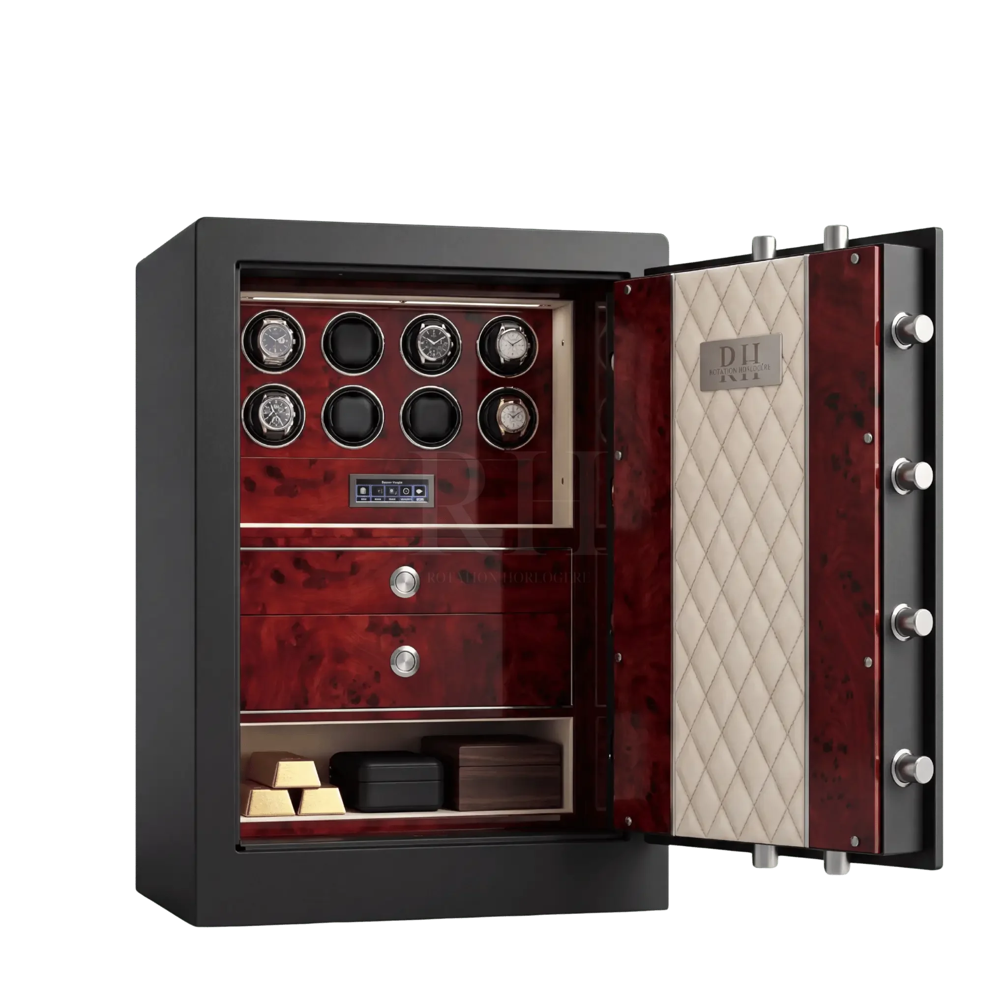 Bellagio™ – Coffre-fort avec Remontoirs pour 8 Montres - Rouge Impérial | Rotation Horlogère