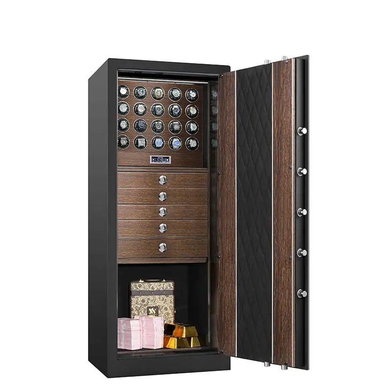 Bellagio Max™ – Coffre-fort avec Remontoirs pour 20 Montres - Noyer | Rotation Horlogère