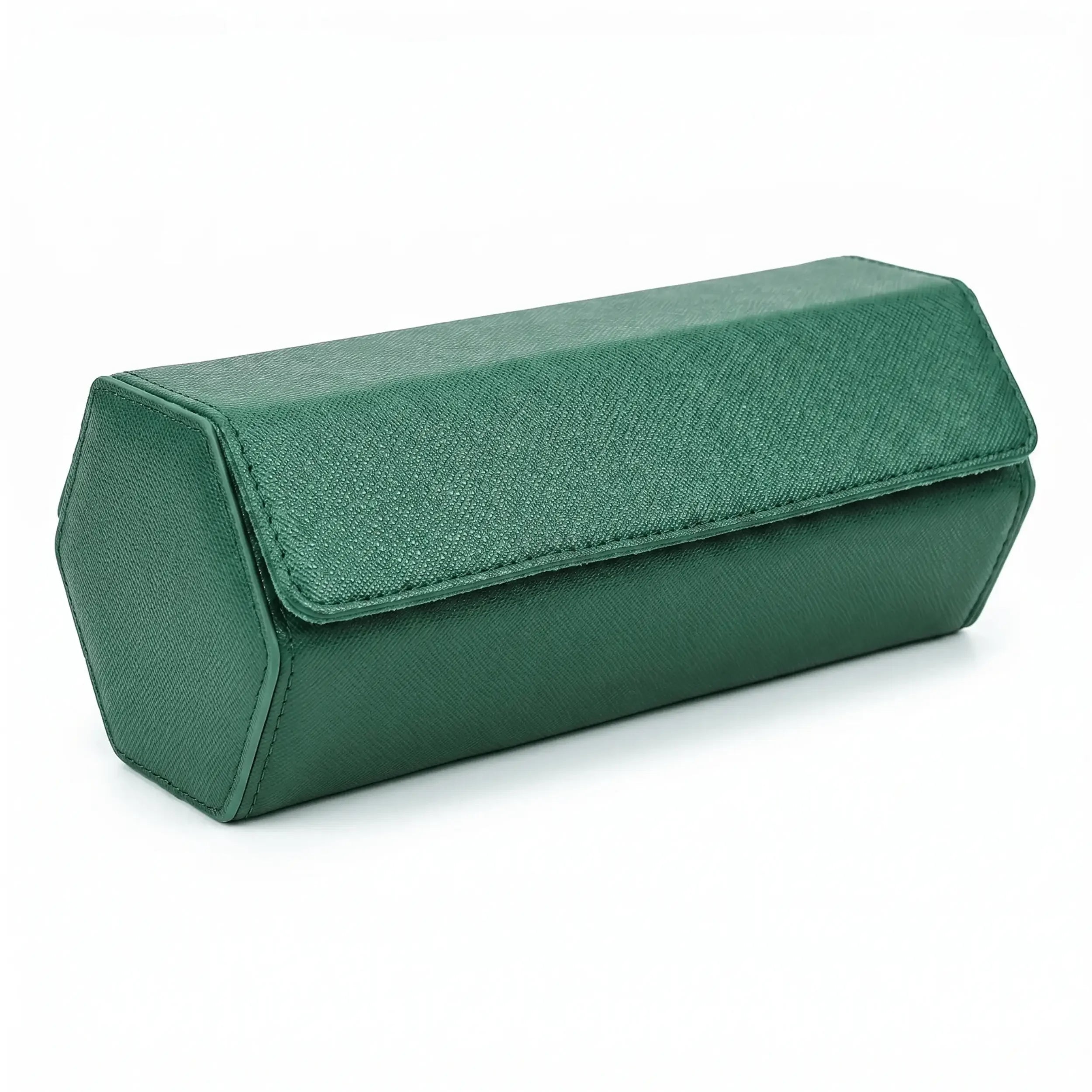 Boîte à Montre en Cuir Milano™, Saffiano Vert pour 3 Montres - Rotation Horlogère
