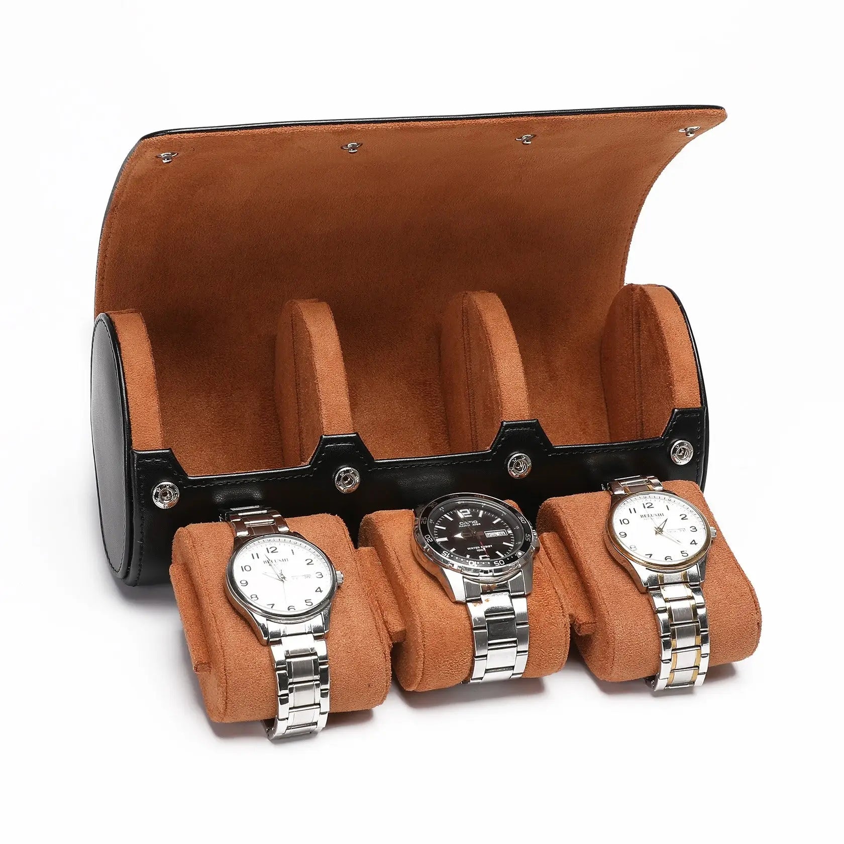 Capri Trio – écrin Personnalisable pour 3 Montres - Noir Intense | Rotation Horlogère