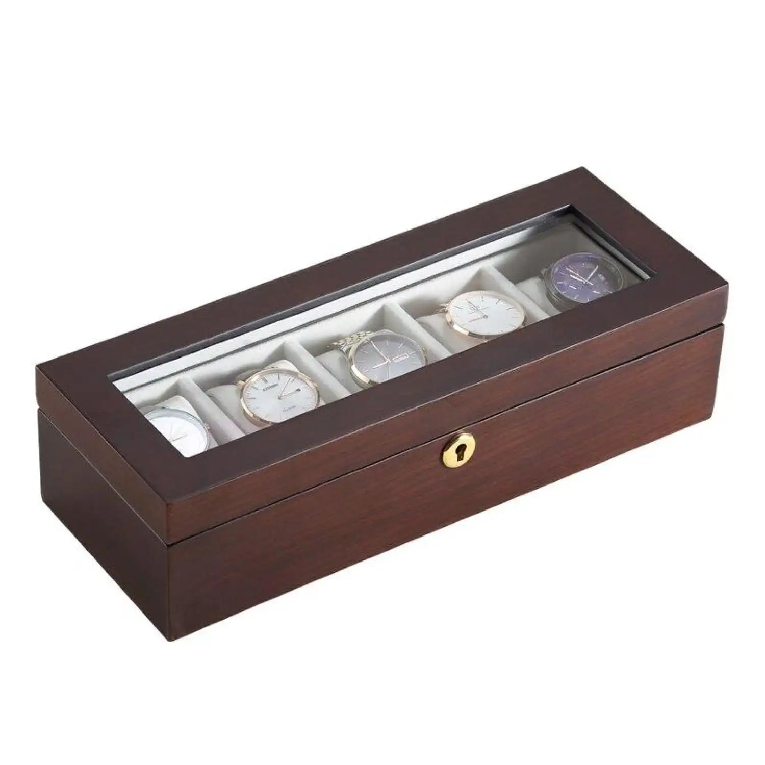 Coffret Montre Bois - Woodtime 5 Emplacements - Acajou | Rotation Horlogère