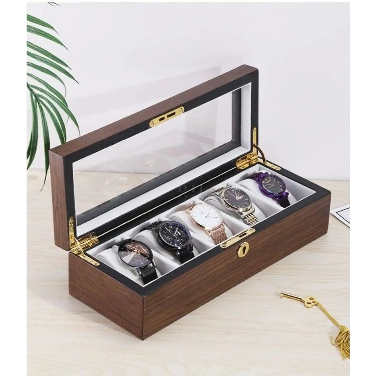 Coffret Montre Bois - Woodtime 5 Emplacements - Rotation Horlogère