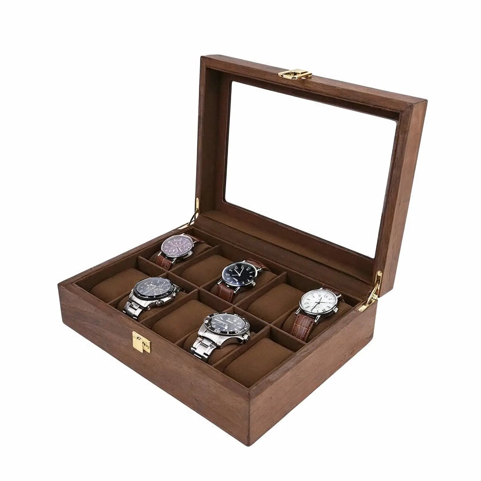 Héritage Deca – écrin en Bois pour 10 Montres - Finition Noyer | Rotation Horlogère