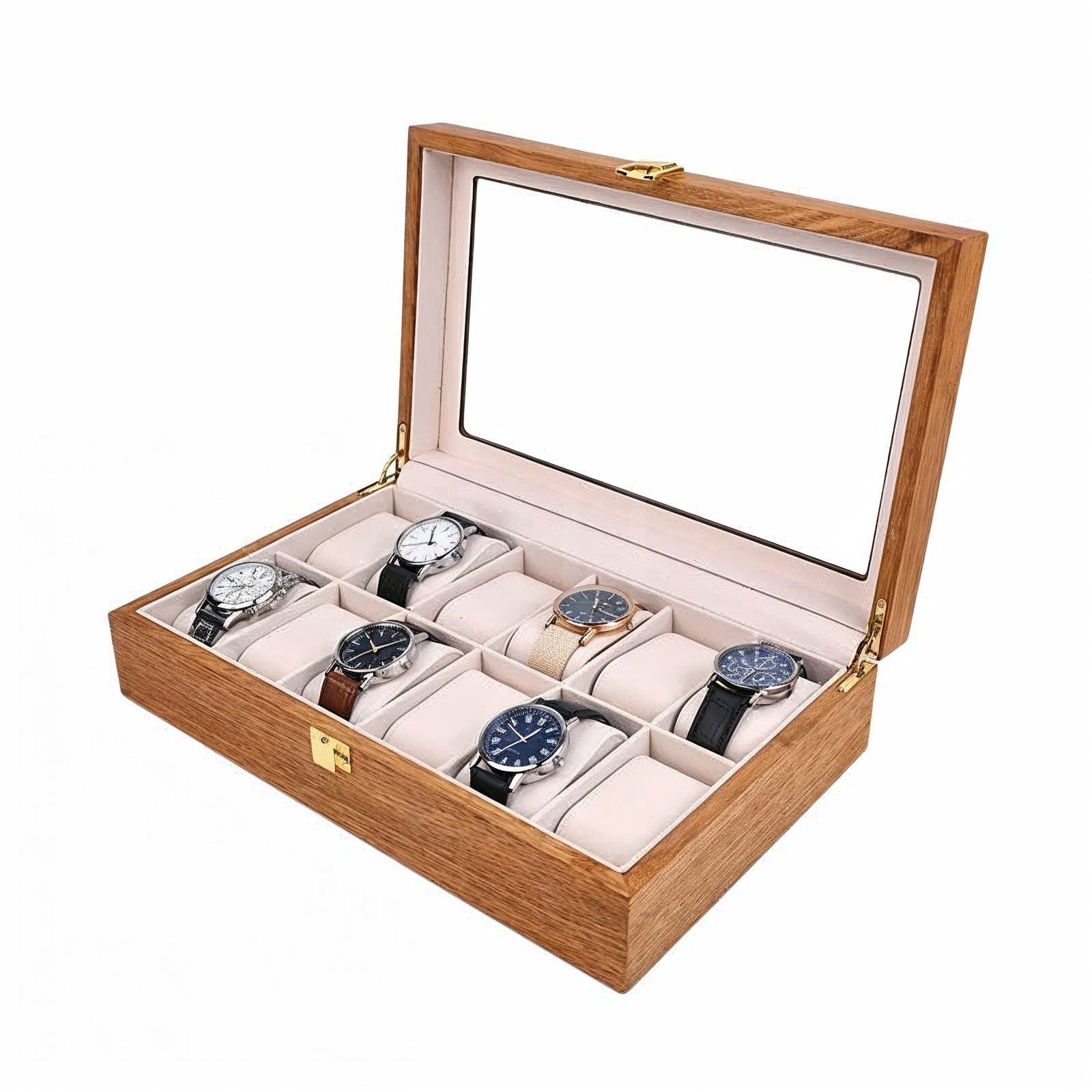 Héritage Duodeca – écrin en Bois pour 12 Montres - Finition Chêne Clair | Rotation Horlogère