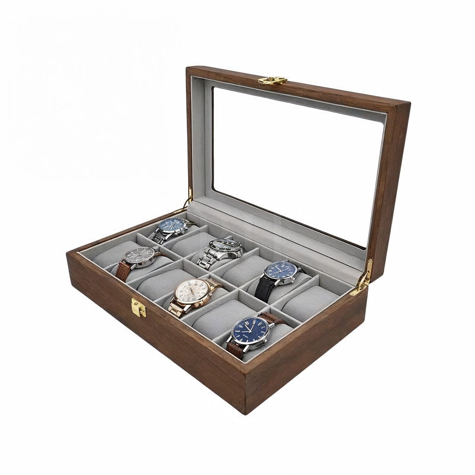 Héritage Duodeca – écrin en Bois pour 12 Montres - Finition Teck | Rotation Horlogère