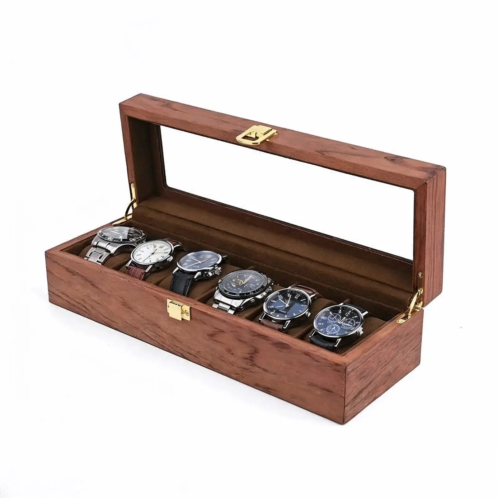 Héritage Sexto – écrin en Bois pour 6 Montres - Finition Acajou | Rotation Horlogère