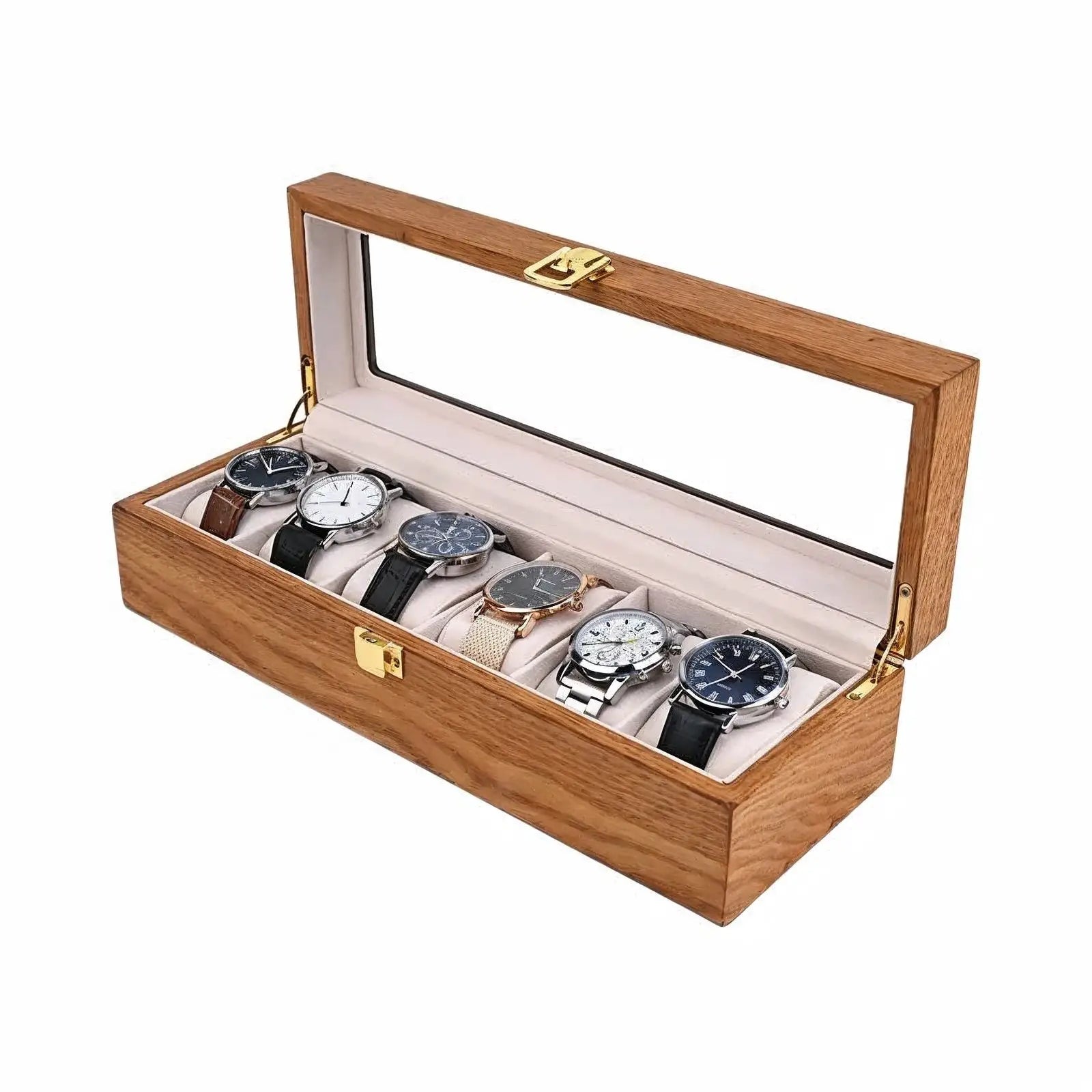 Héritage Sexto – écrin en Bois pour 6 Montres - Finition Chêne Clair | Rotation Horlogère