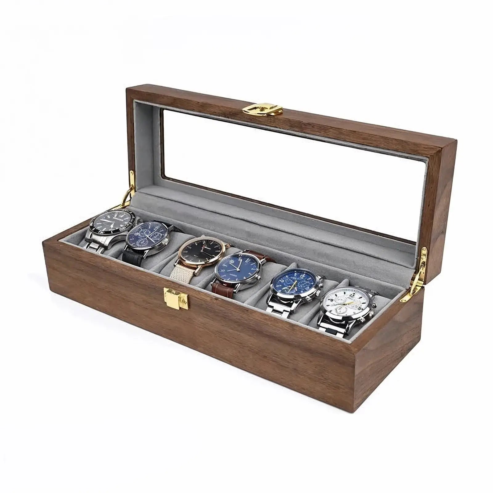Héritage Sexto – écrin en Bois pour 6 Montres - Finition Teck | Rotation Horlogère