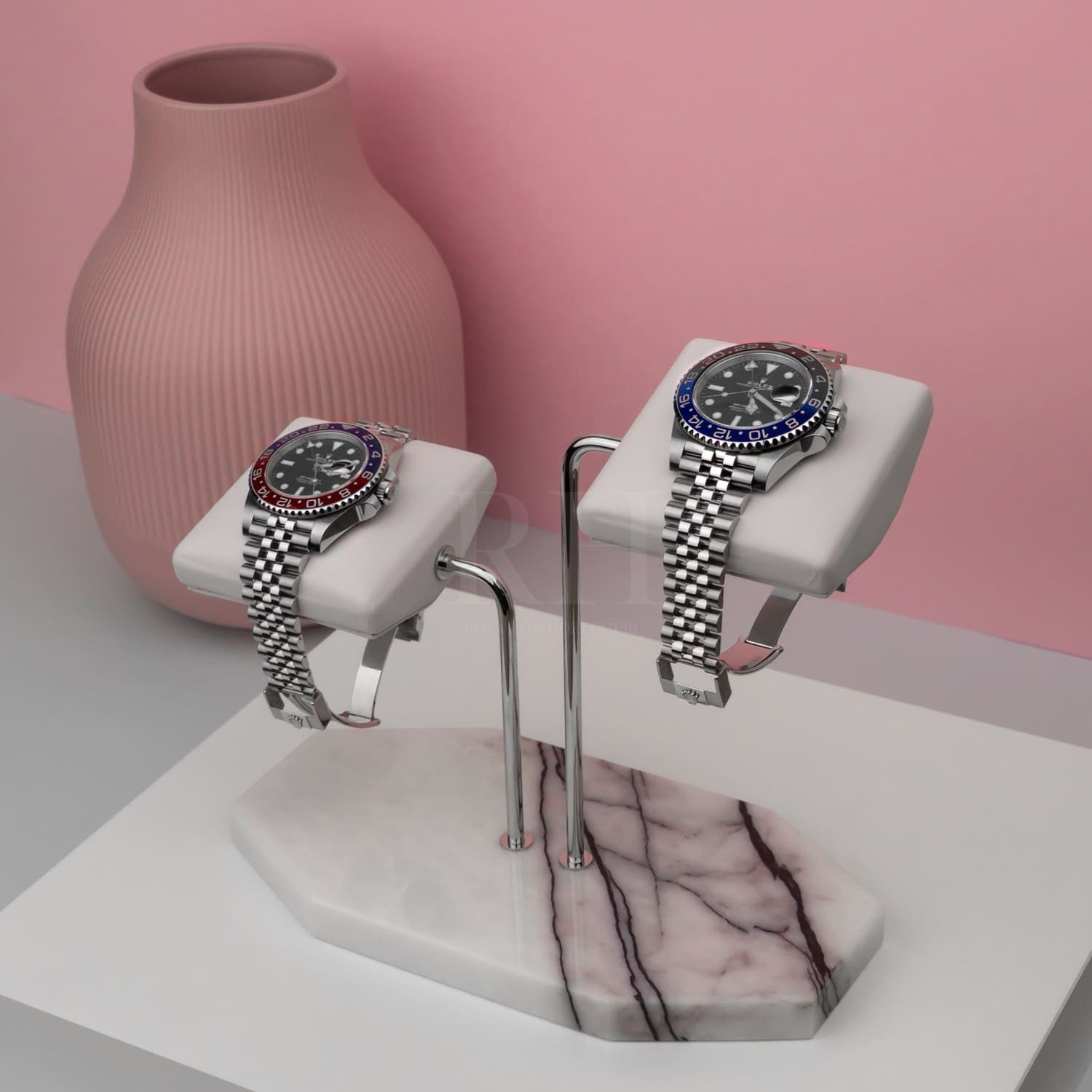 Présentoir Montre en Marbre - Rotation Horlogère
