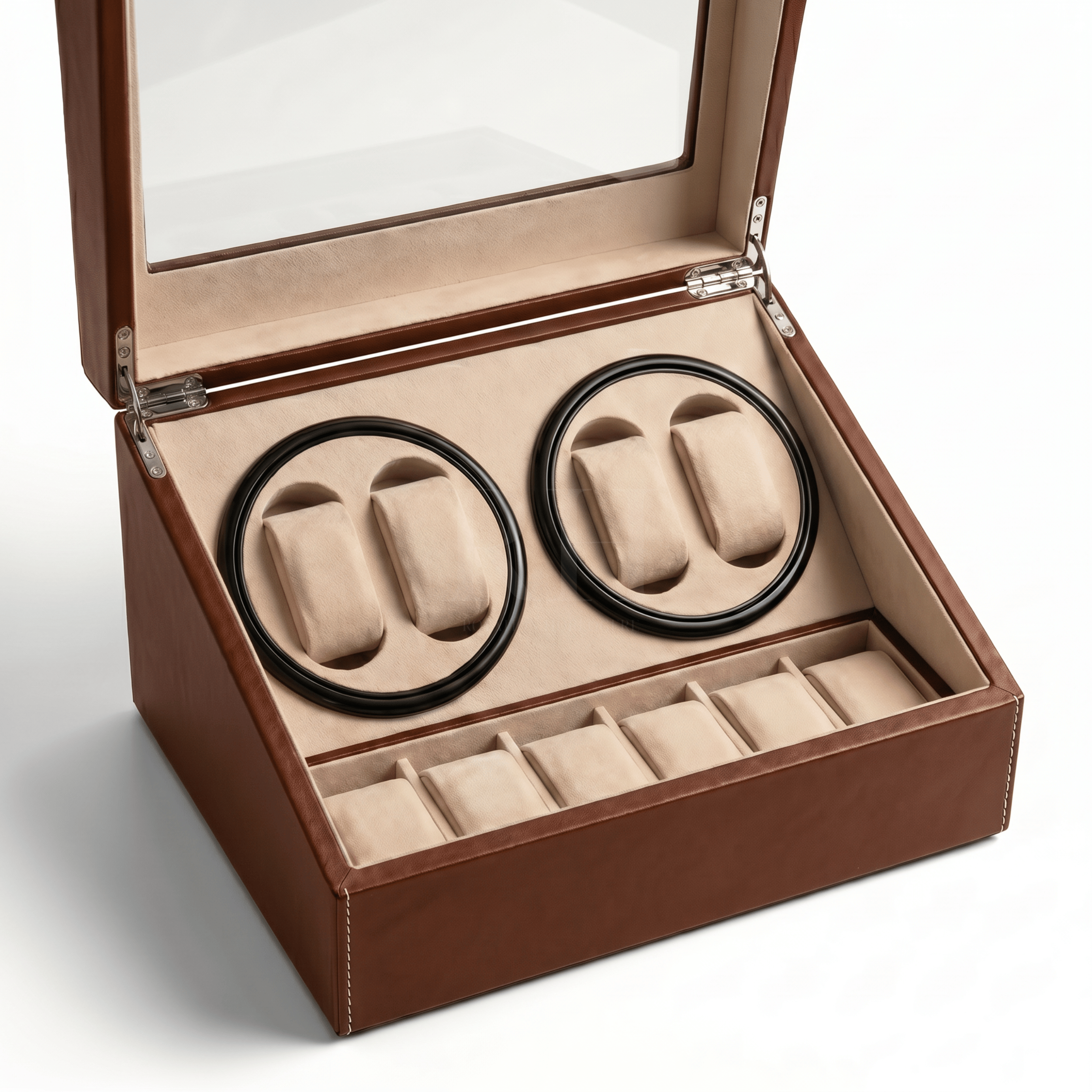 Remontoir 4 Montres - Portofino ™ - Marron | Rotation Horlogère