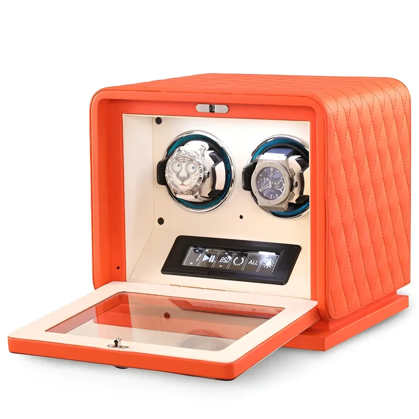 Remontoir Automatique Daytona pour 2 à 12 Montres - Mandarine / Emplacements | Rotation Horlogère
