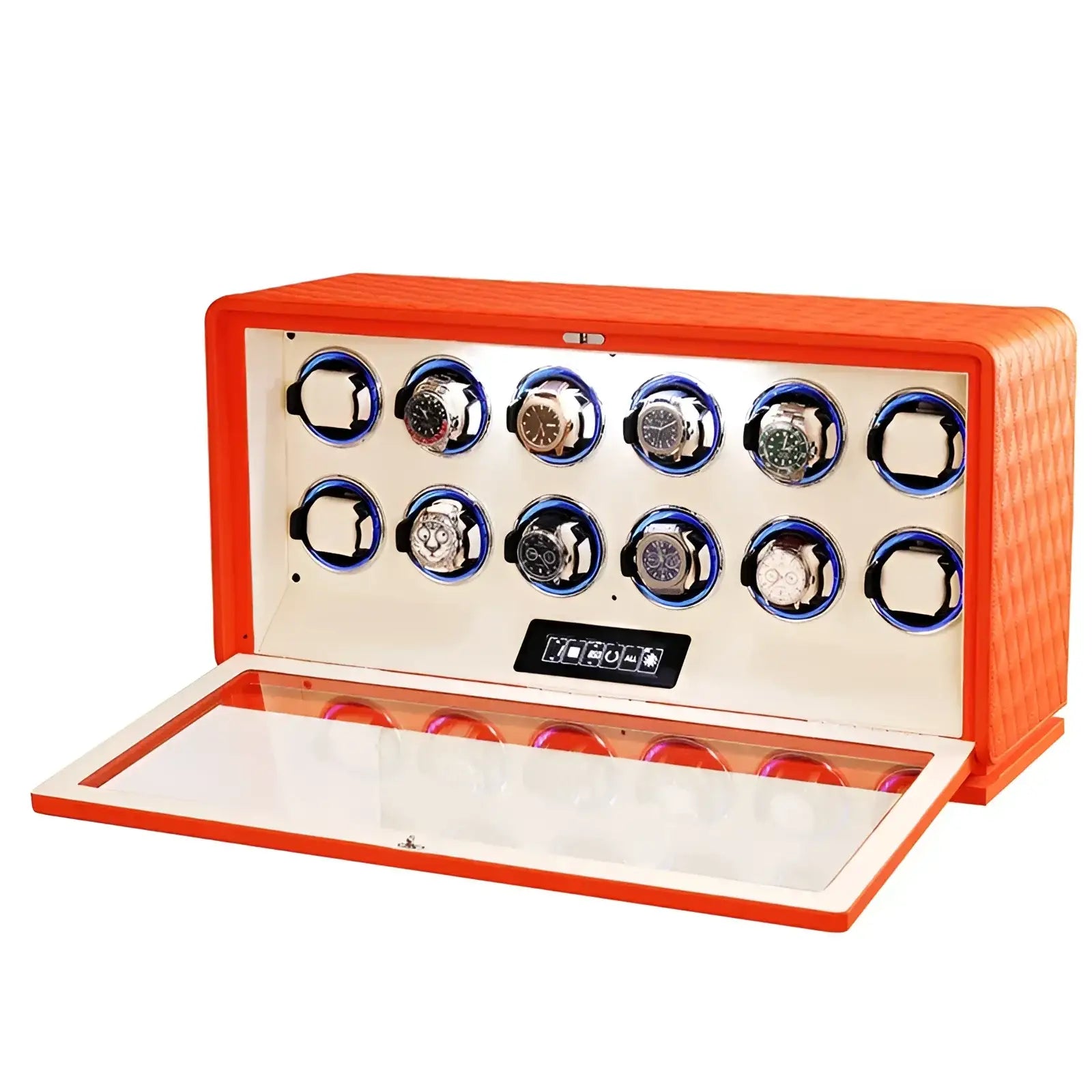 Remontoir Automatique Daytona pour 2 à 12 Montres - Mandarine / Emplacements | Rotation Horlogère
