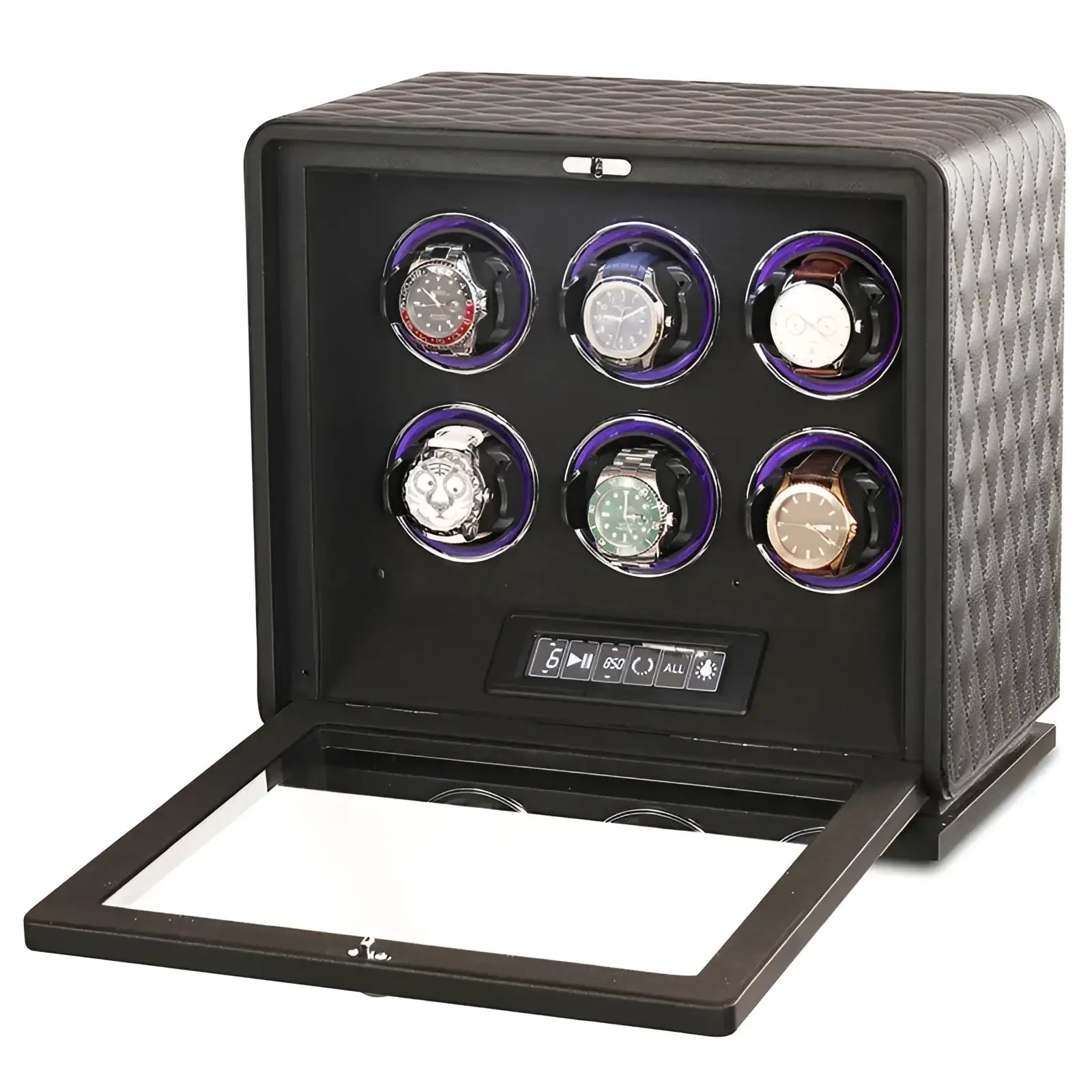 Remontoir Automatique Daytona pour 2 à 12 Montres - Noir / 6 Emplacements | Rotation Horlogère