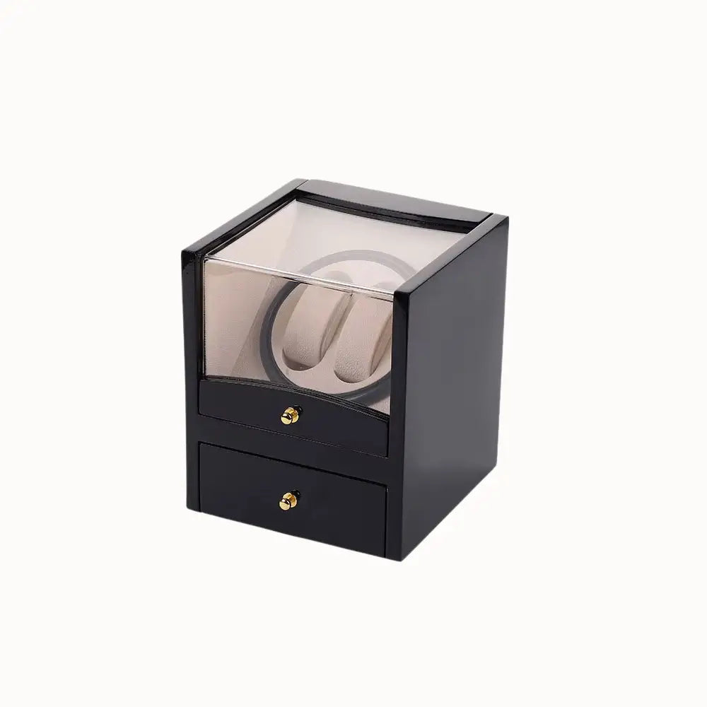 Remontoir Montre - Coffret Gentleman - Laqué Piano Noir | Rotation Horlogère
