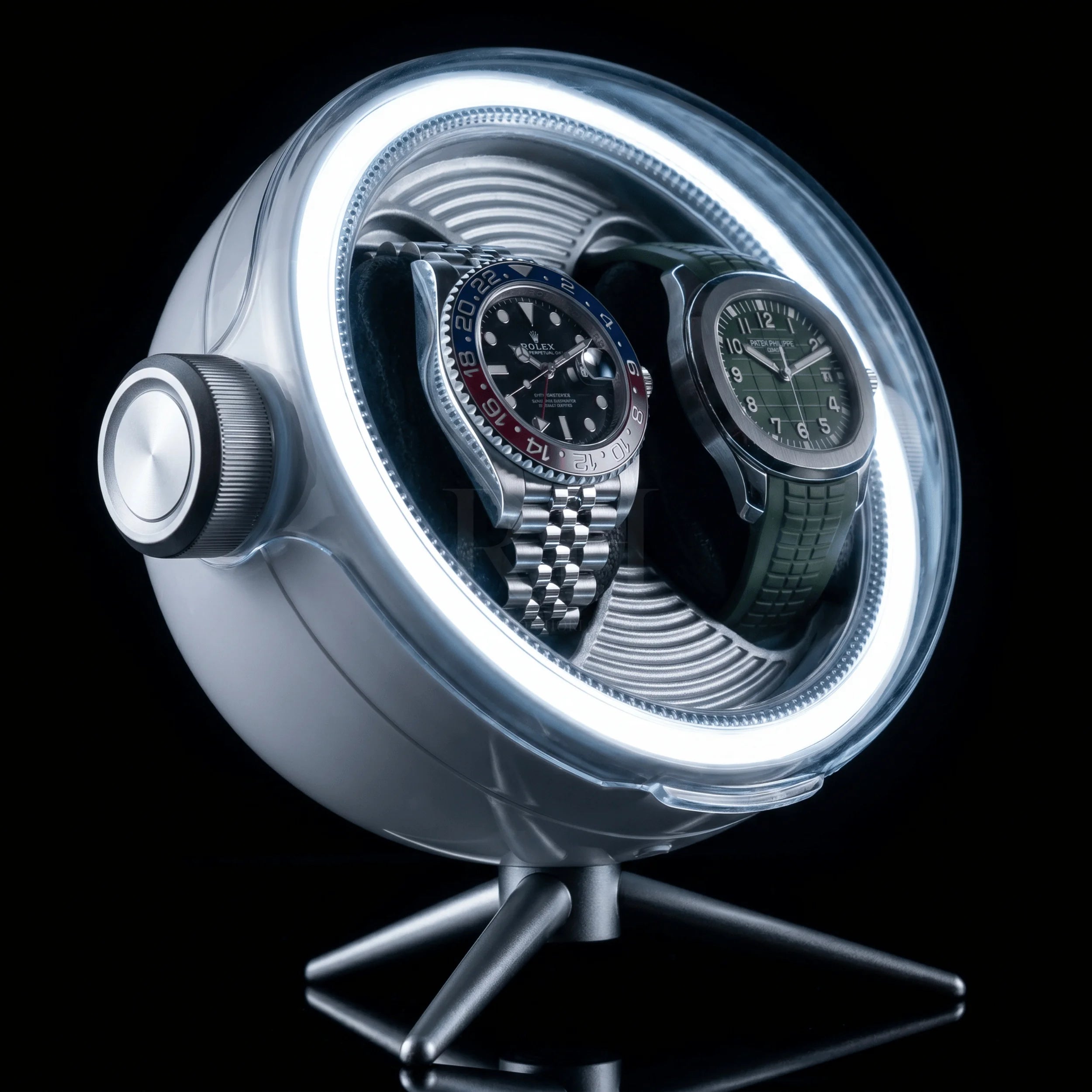 Remontoir Sphère Cosmos Duo – écrin Rotatif Design pour 2 Montres - Rotation Horlogère