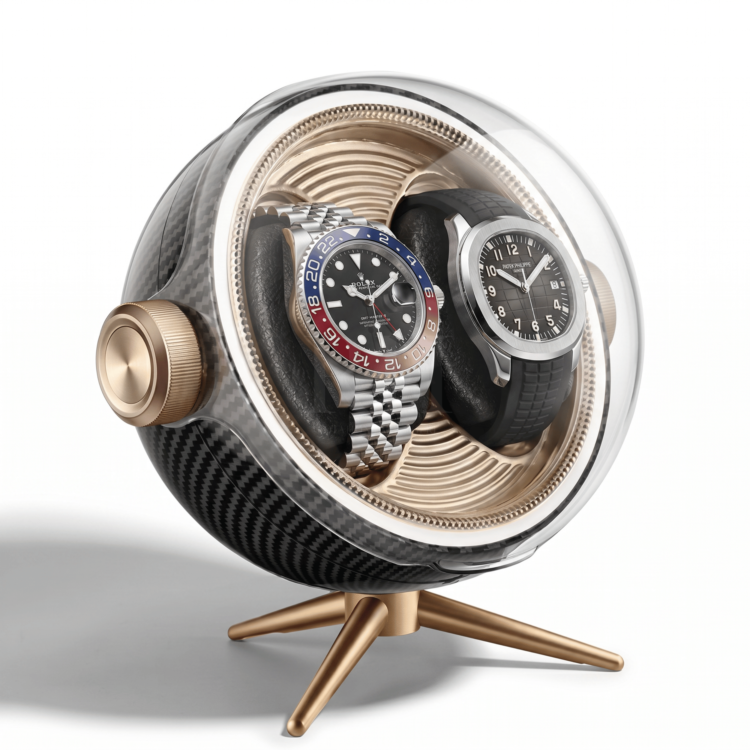 Remontoir Sphère Cosmos Duo – écrin Rotatif Design pour 2 Montres - Sportif | Rotation Horlogère