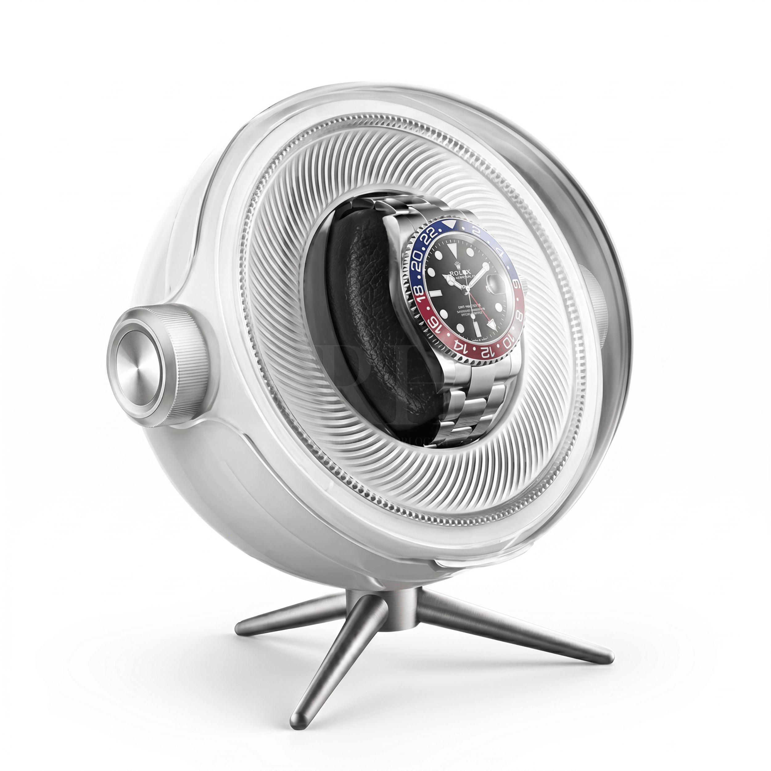 Remontoir Sphère Cosmos Solo - écrin Rotatif Design - Blanc | Rotation Horlogère