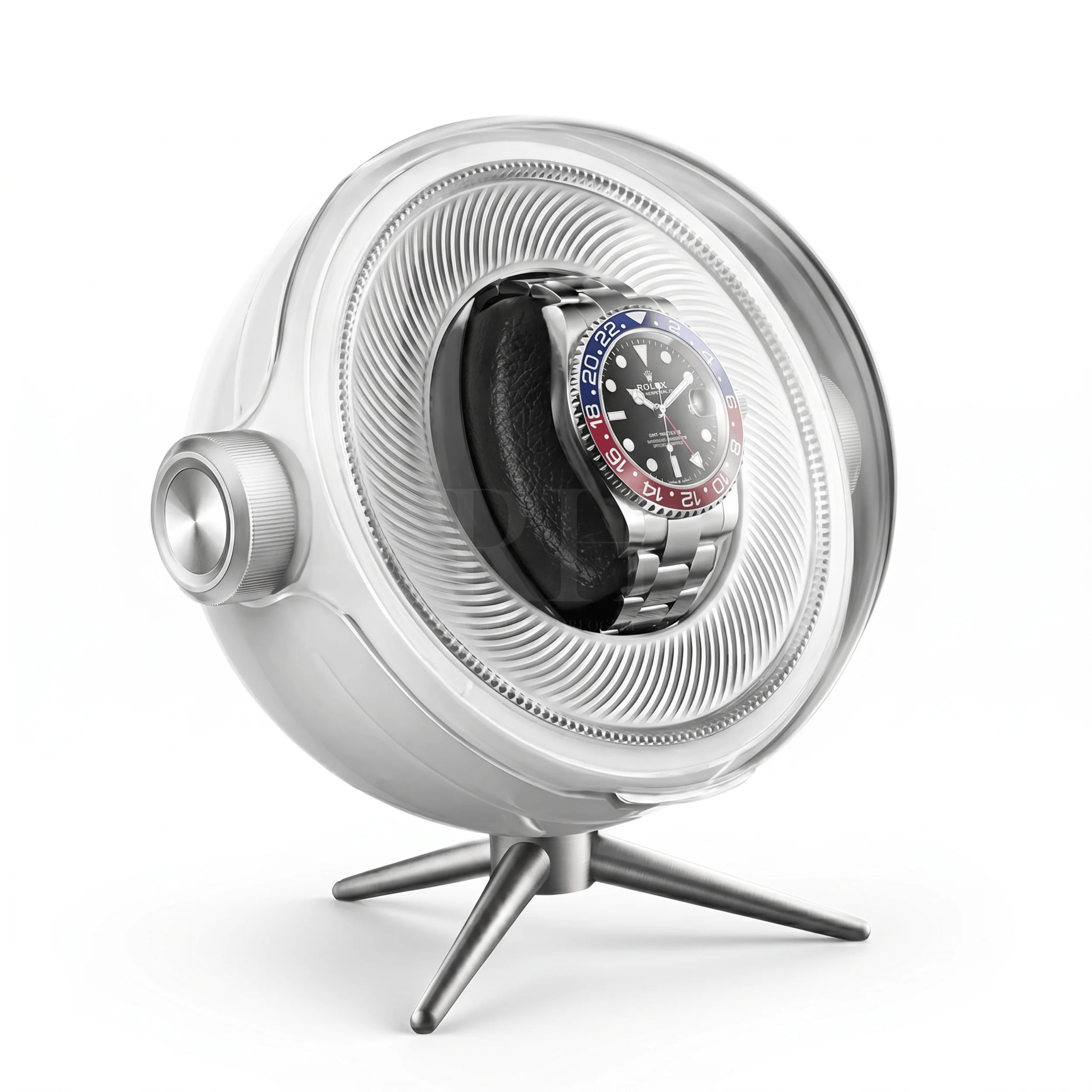 Remontoir Sphère Cosmos Solo - écrin Rotatif Design - Blanc | Rotation Horlogère