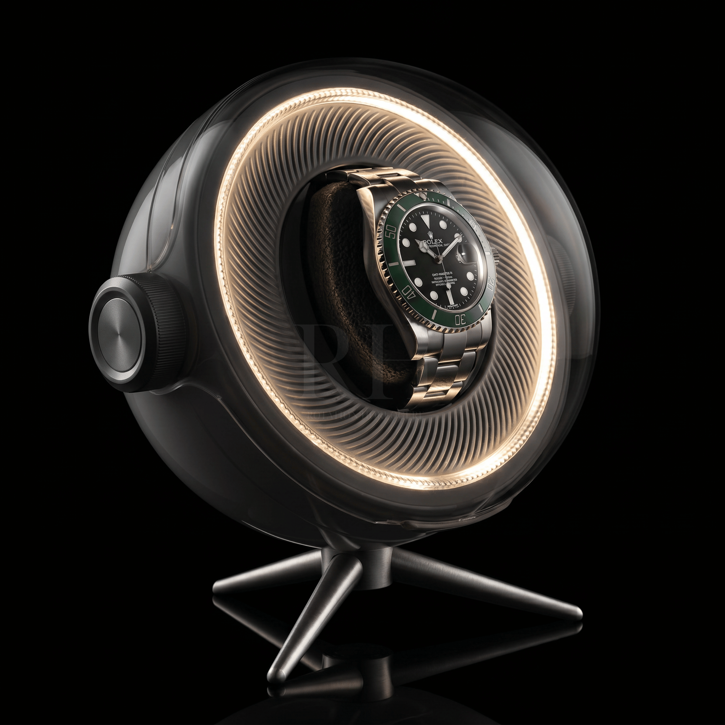 Remontoir Sphère Cosmos Solo - écrin Rotatif Design - Rotation Horlogère