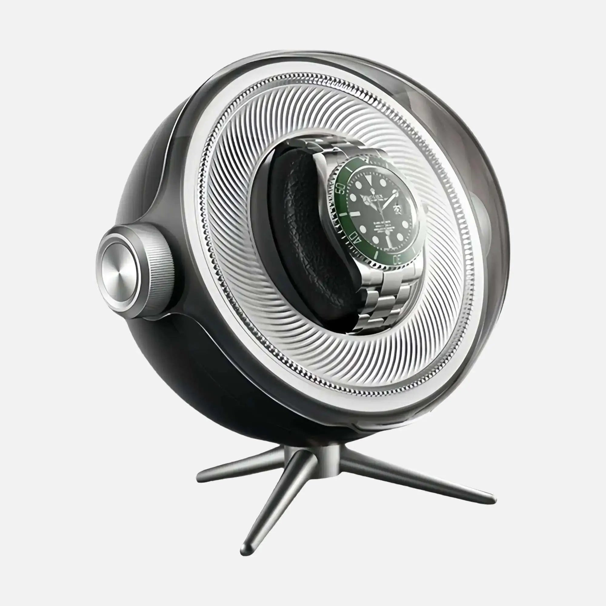 Remontoir Sphère Cosmos Solo - écrin Rotatif Design - Noir | Rotation Horlogère