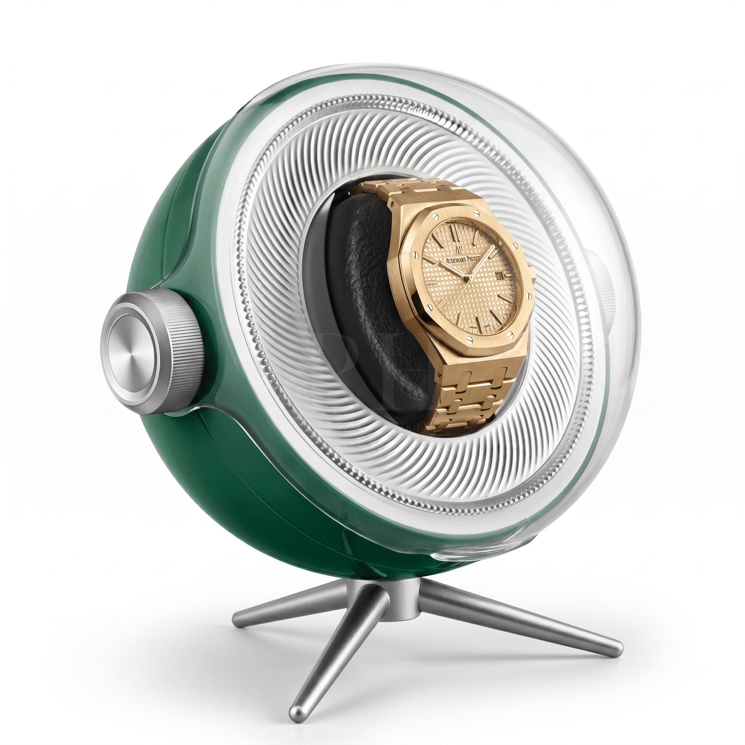 Remontoir Sphère Cosmos Solo - écrin Rotatif Design - Vert | Rotation Horlogère