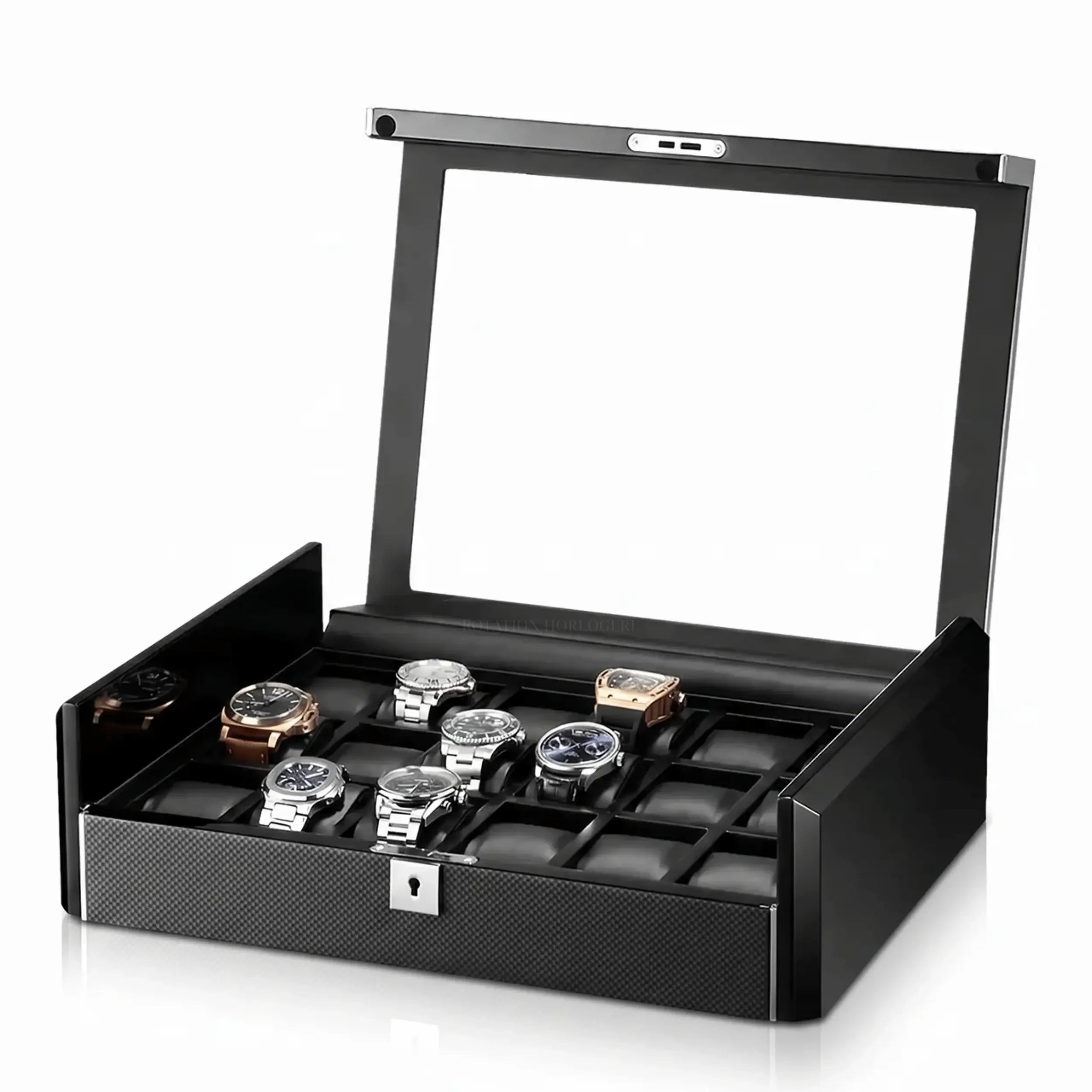 Scuderia™ - Boite à Montre Luxe pour 18 Montres - Rotation Horlogère