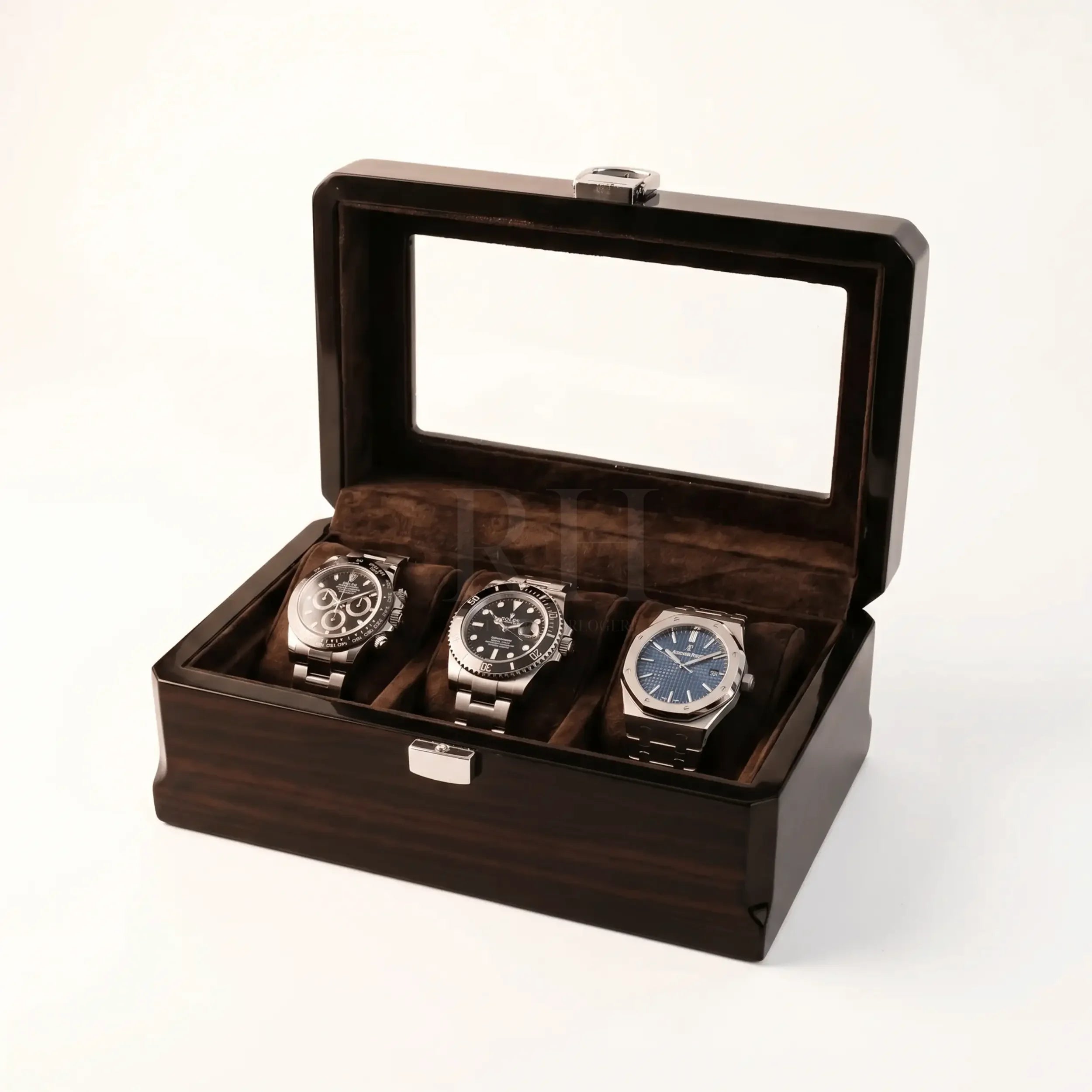 Velar 3 – Boite à montre de luxe pour 3 Montres vue 2 | Rotation Horlogere