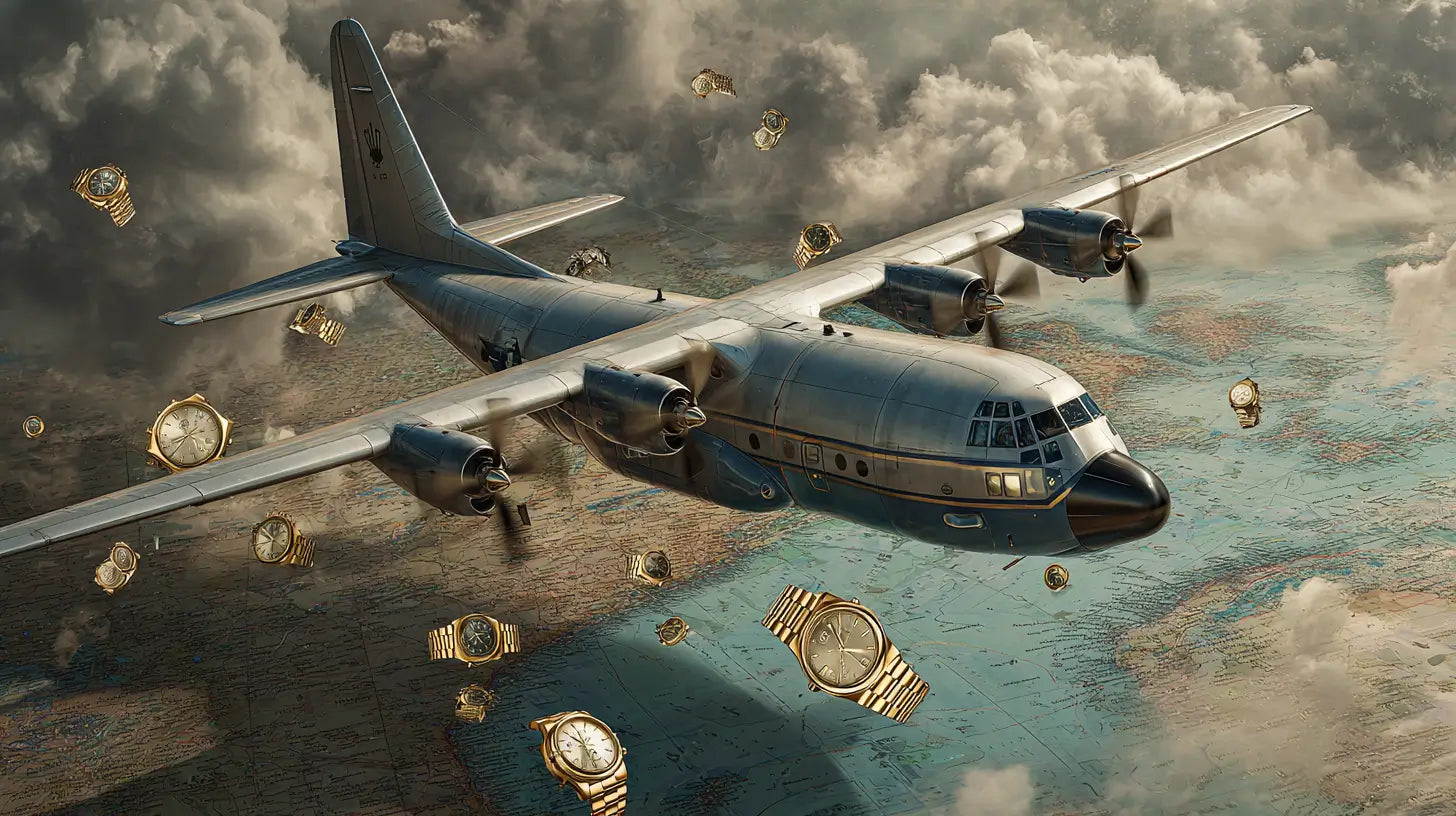 un avion qui largue des rolex aux USA