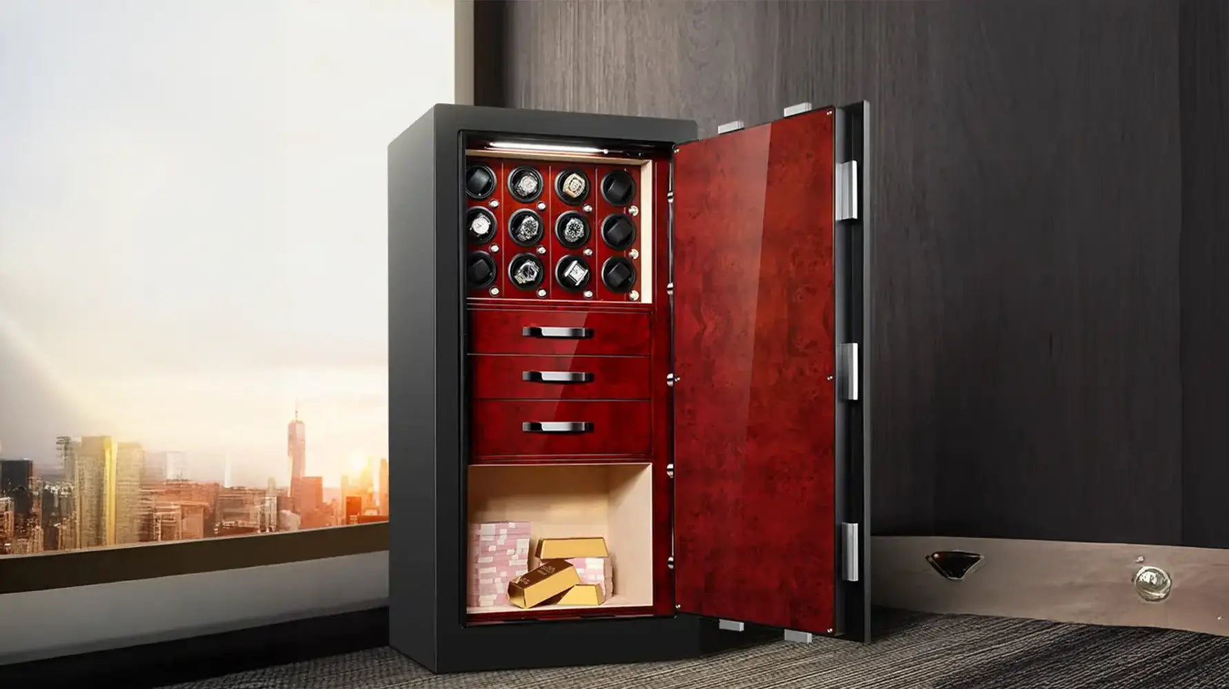 Bellagio coffre fort avec remontoirs pour montre automatique