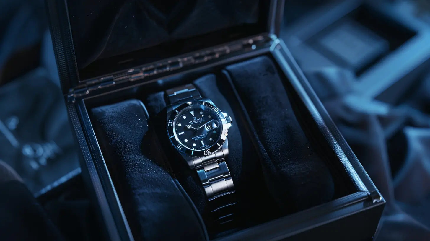 montre de luxe dans une boîte à montre