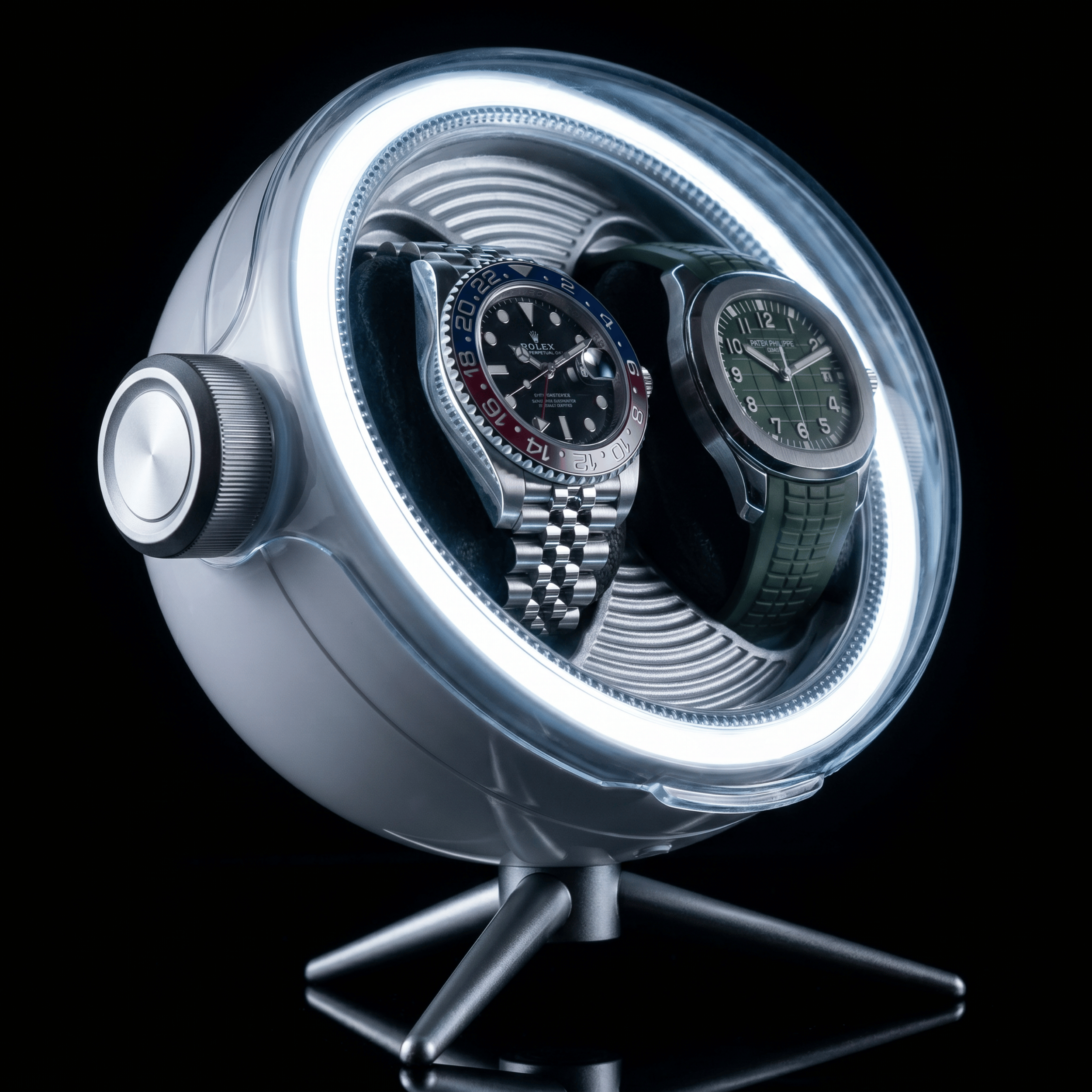 Remontoir Sphère Cosmos Duo – écrin Rotatif Design pour 2 Montres - Rotation Horlogère