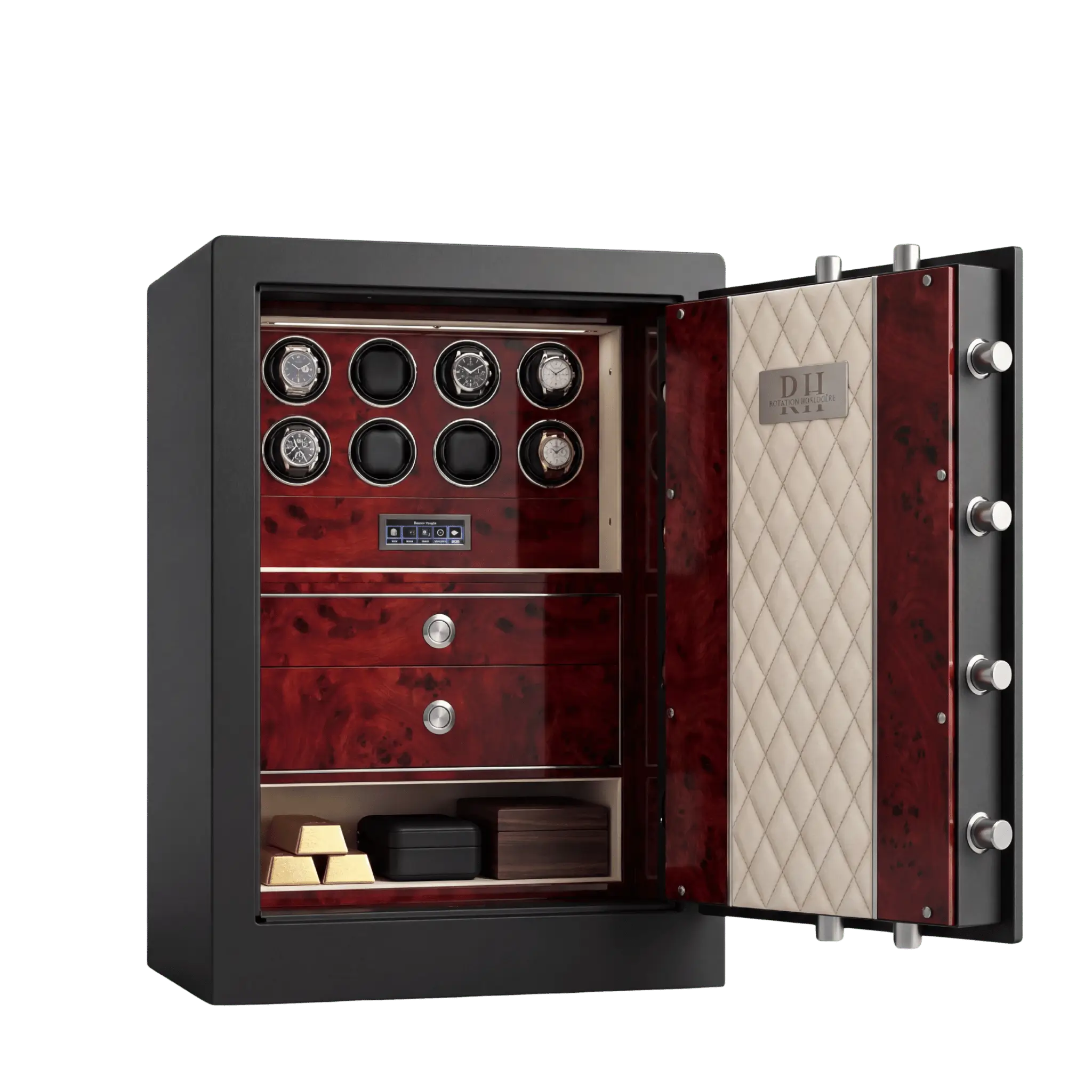 Bellagio™ – Caja fuerte con cargadores para 8 relojes automáticos