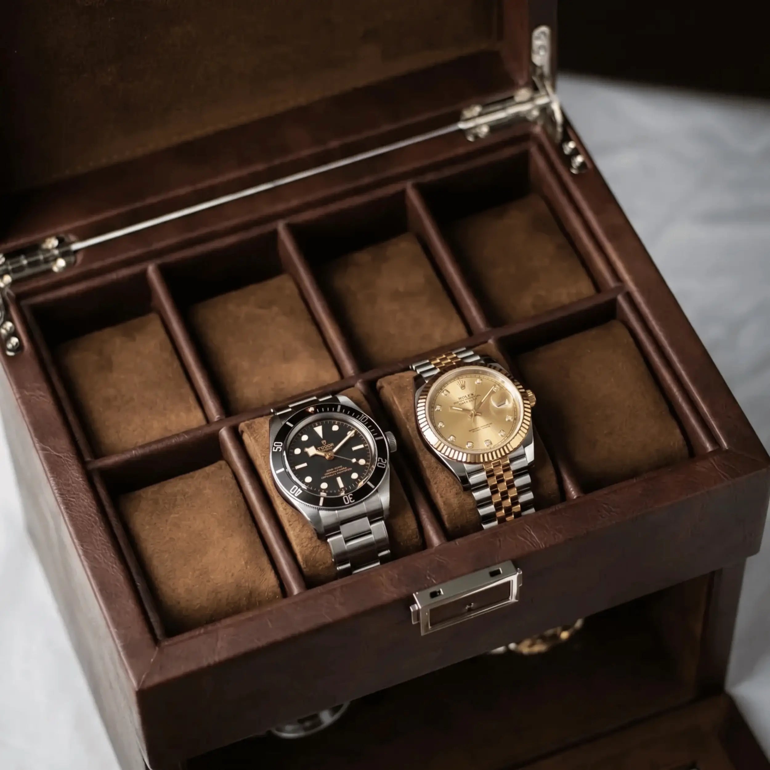 Coffret du Tanneur™ - Remontoir 2 Montres Automatiques | Rotation Horlogere