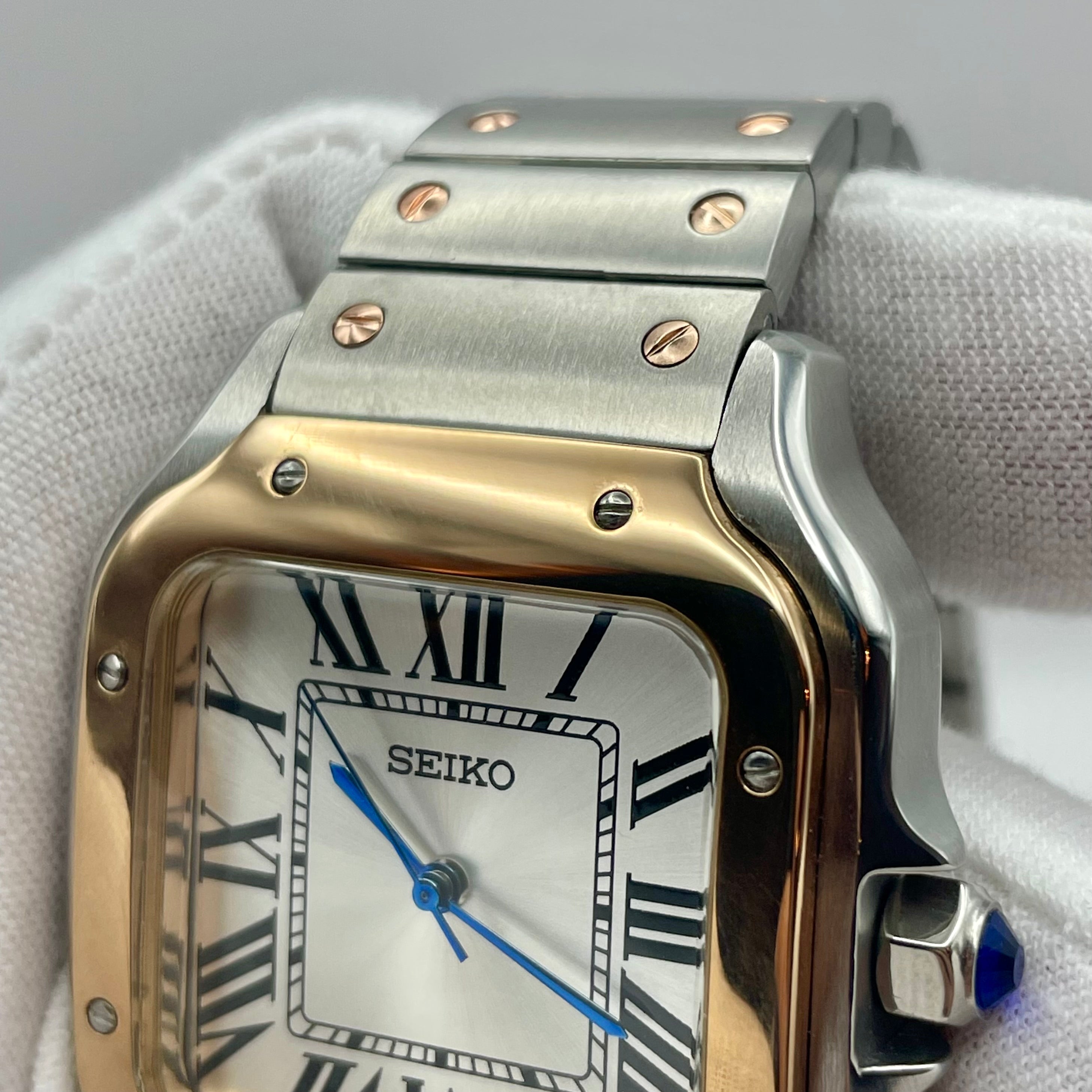 Seiko Mod Santos rosa guld