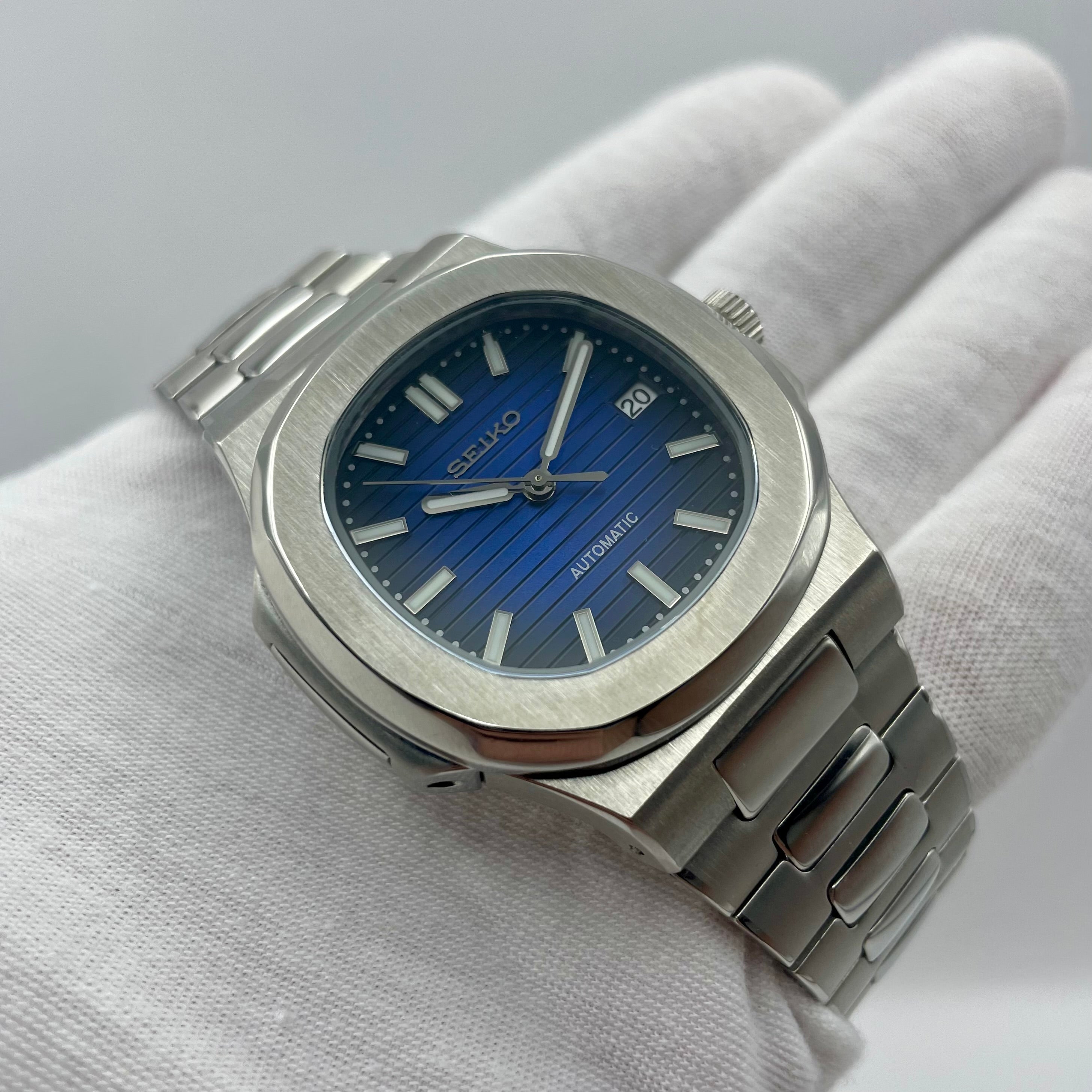 Seiko Mod Nautilusblauw 