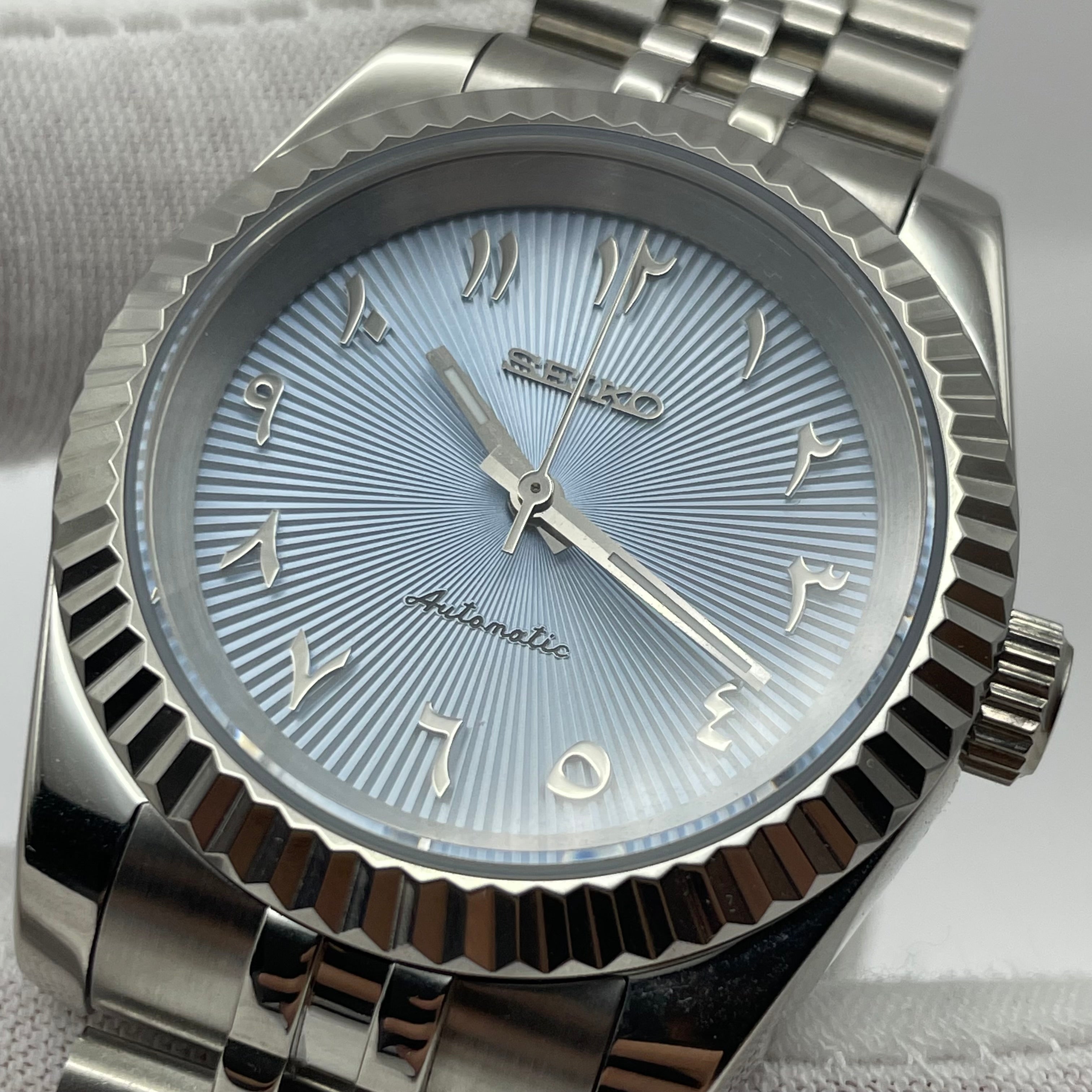 Seiko Mod árabe esfera azul