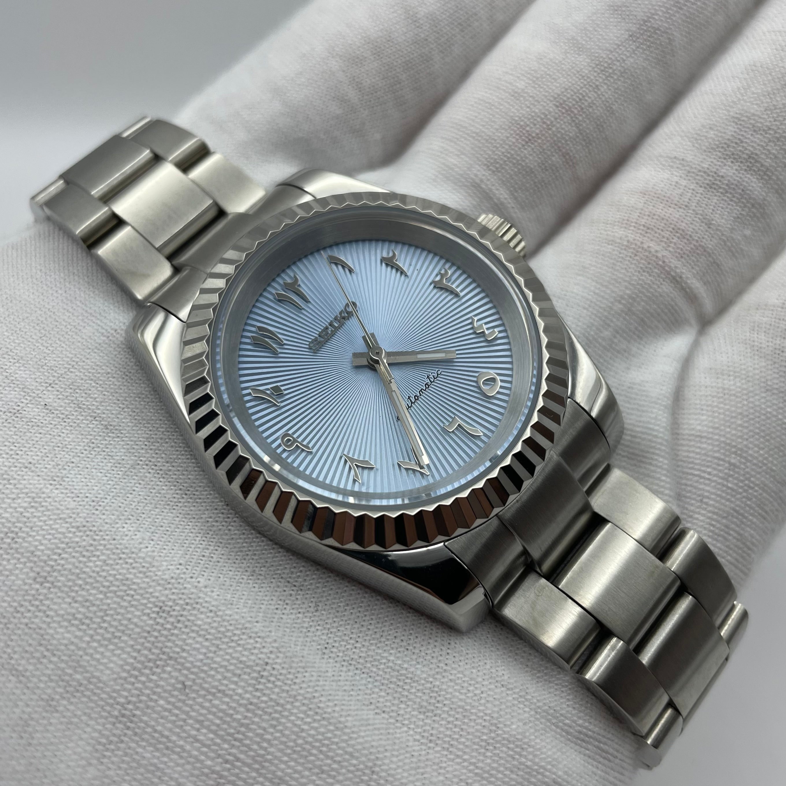 Seiko Mod arabisches Zifferblatt blau