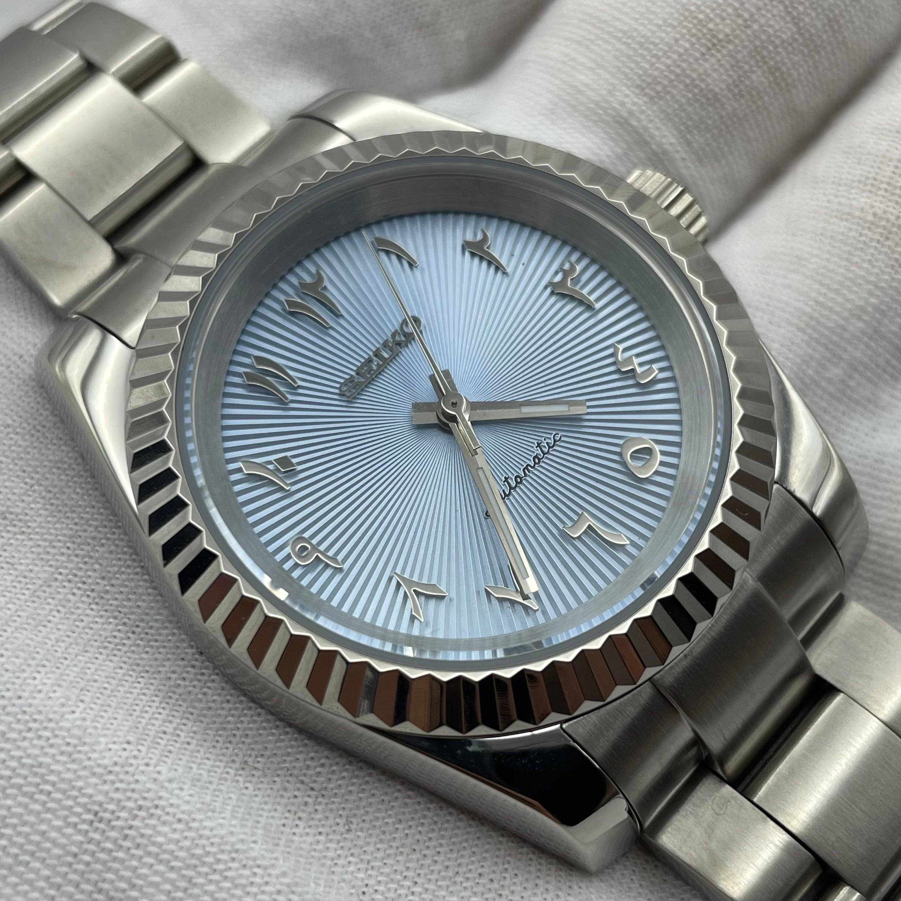 Seiko Mod Arabische wijzerplaat blauw