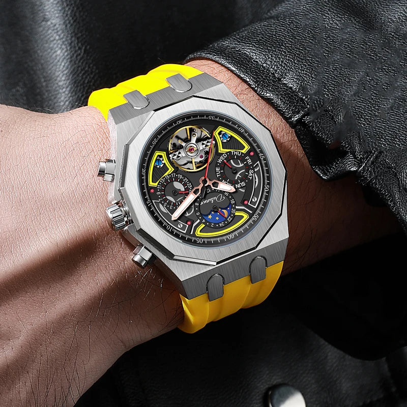 Chronos Nox - Multifunction Automatic Watch with Rubber Strap