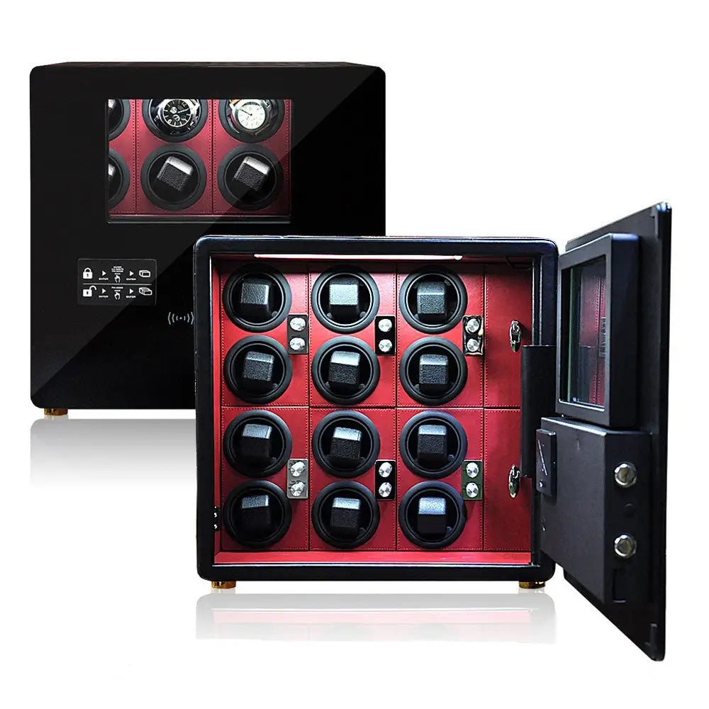 Bastion – Coffre Fort avec Remontoirs 12 Montres - Rouge | Rotation Horlogère
