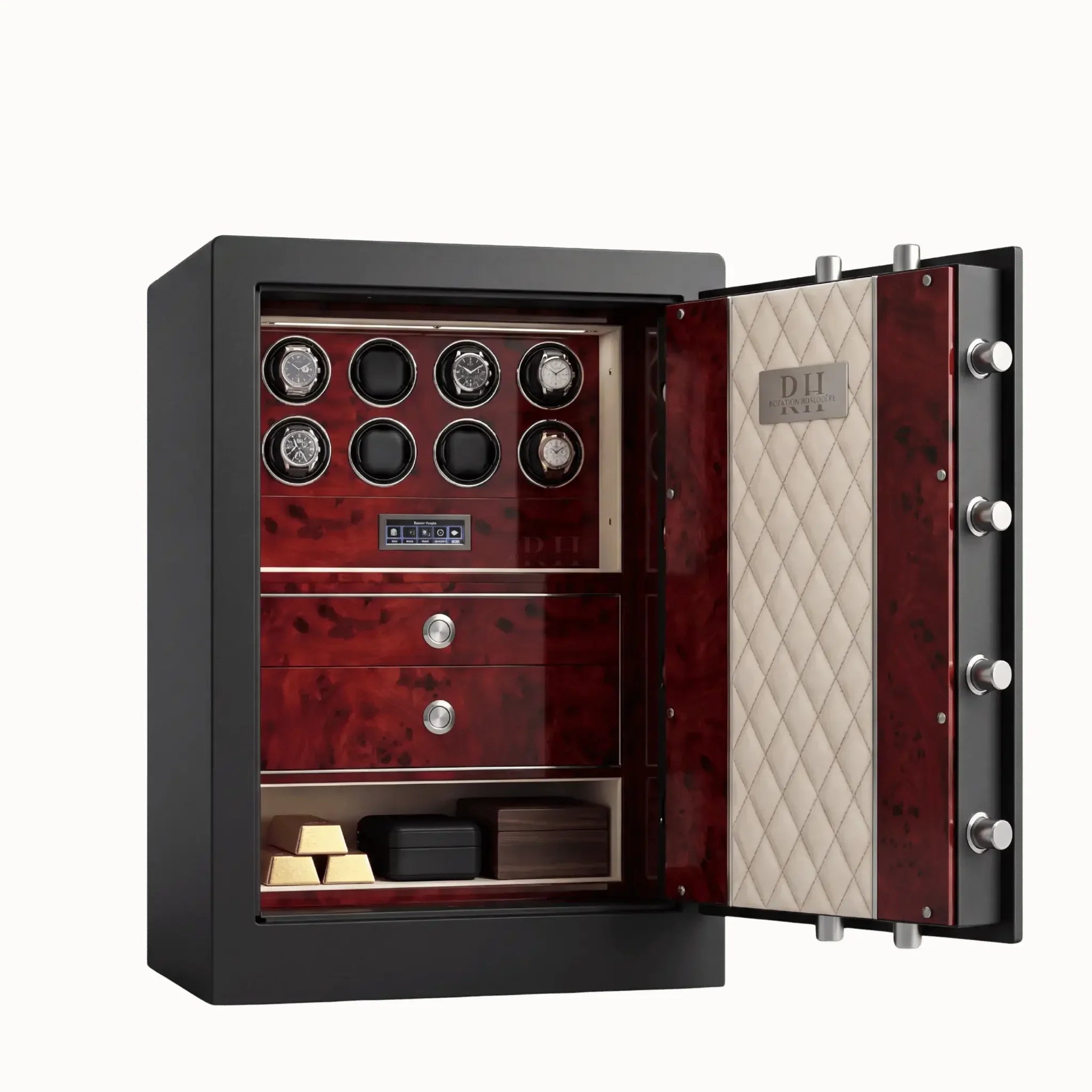Bellagio™ – Coffre-fort avec Remontoirs pour 8 Montres - Rouge Impérial | Rotation Horlogère