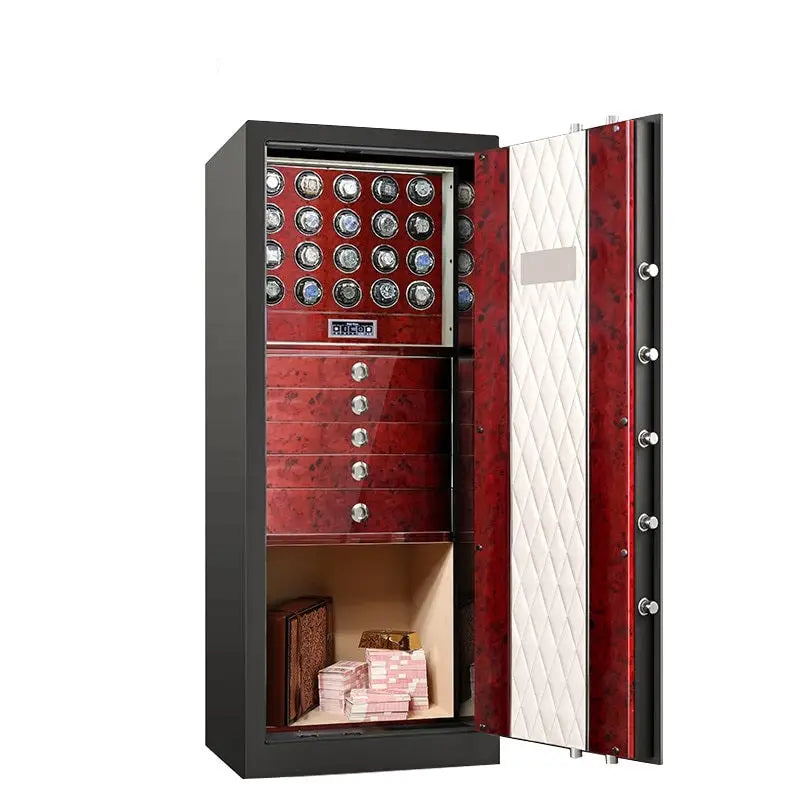 Bellagio Max™ – Coffre-fort avec Remontoirs pour 20 Montres - Rouge Impérial | Rotation Horlogère