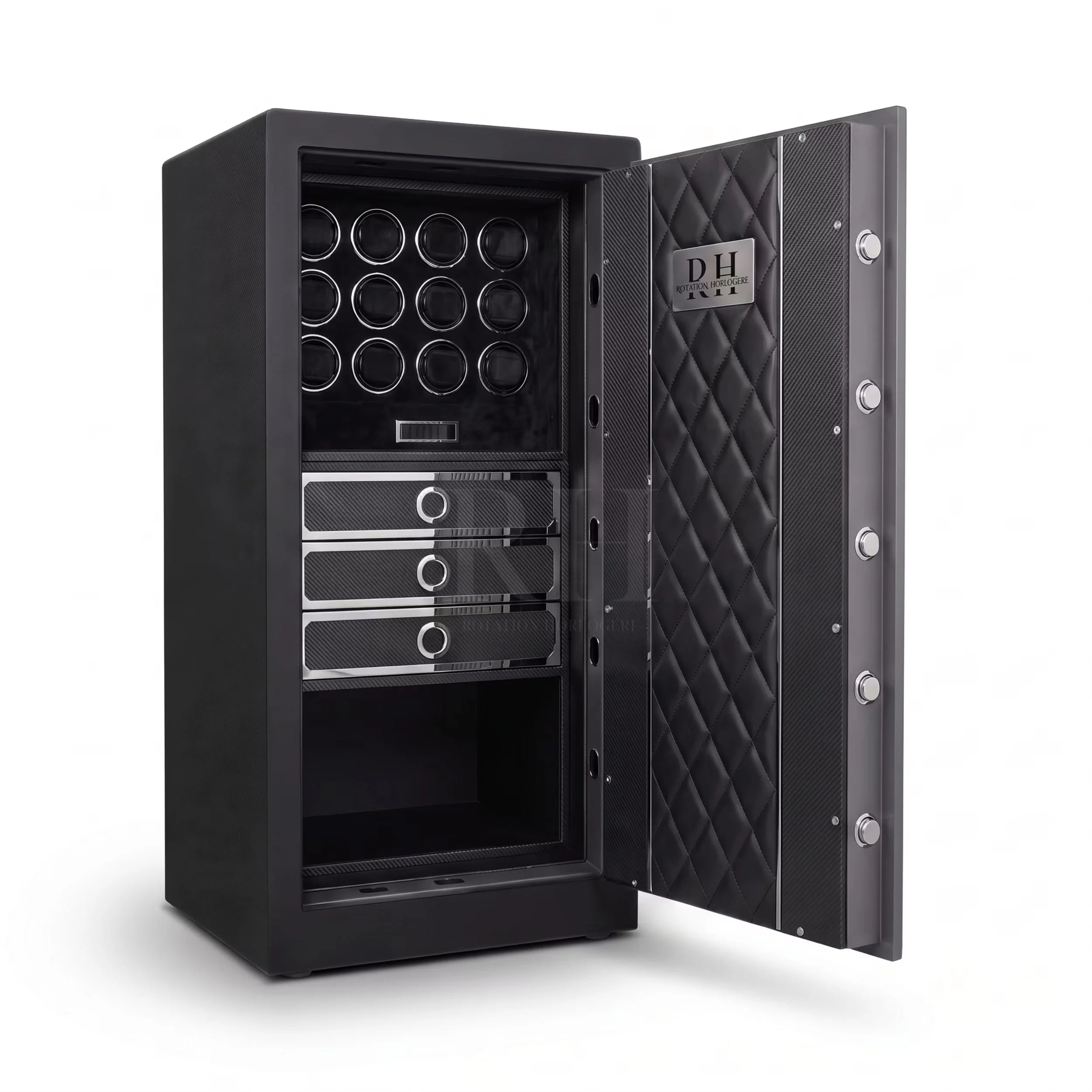 Bellagio Pro™ – Coffre-fort avec Remontoirs pour 12 Montres - Carbon | Rotation Horlogère