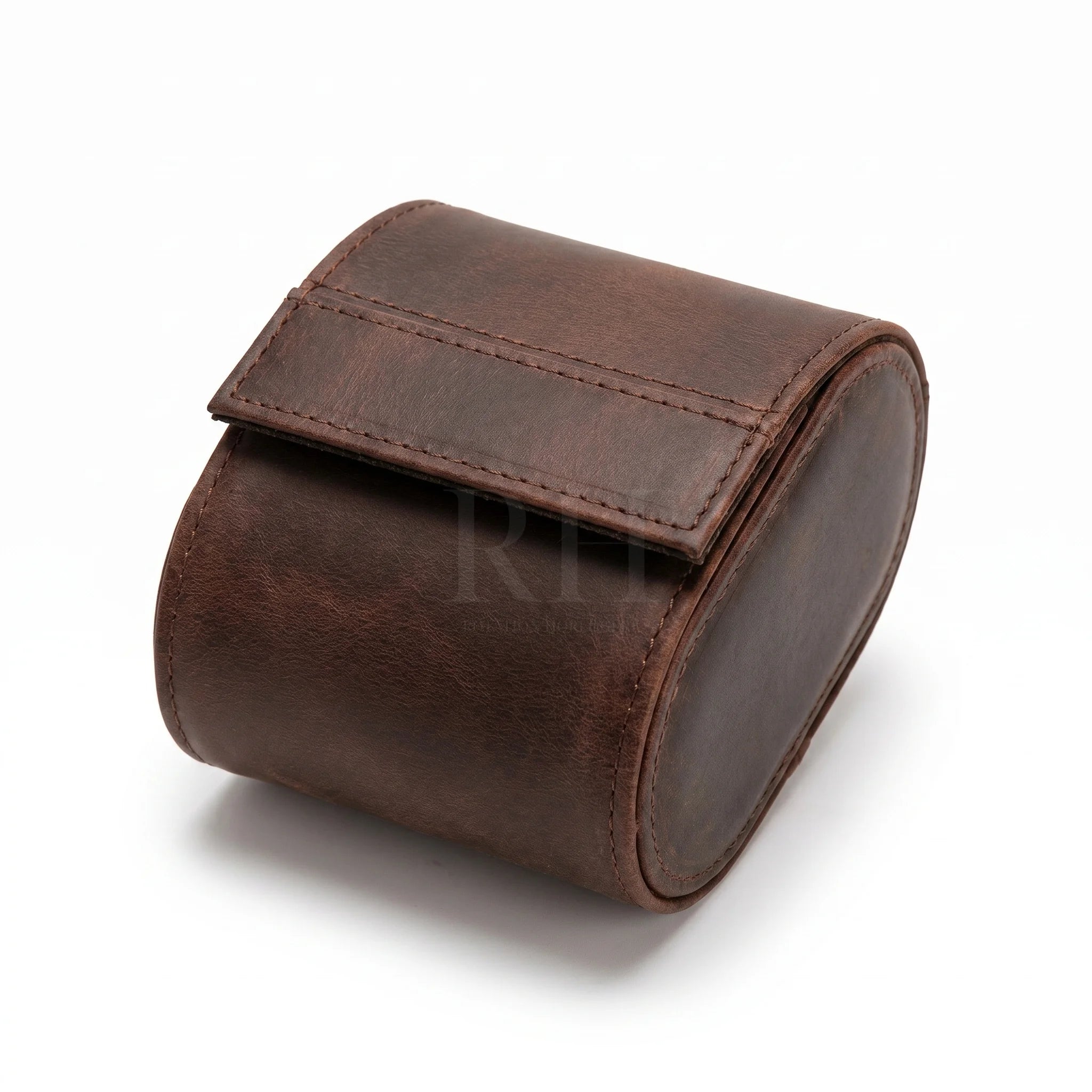 Boite à Montre de Voyage en Cuir Pleine Fleur Marron – Aléria™ 1 - Rotation Horlogère