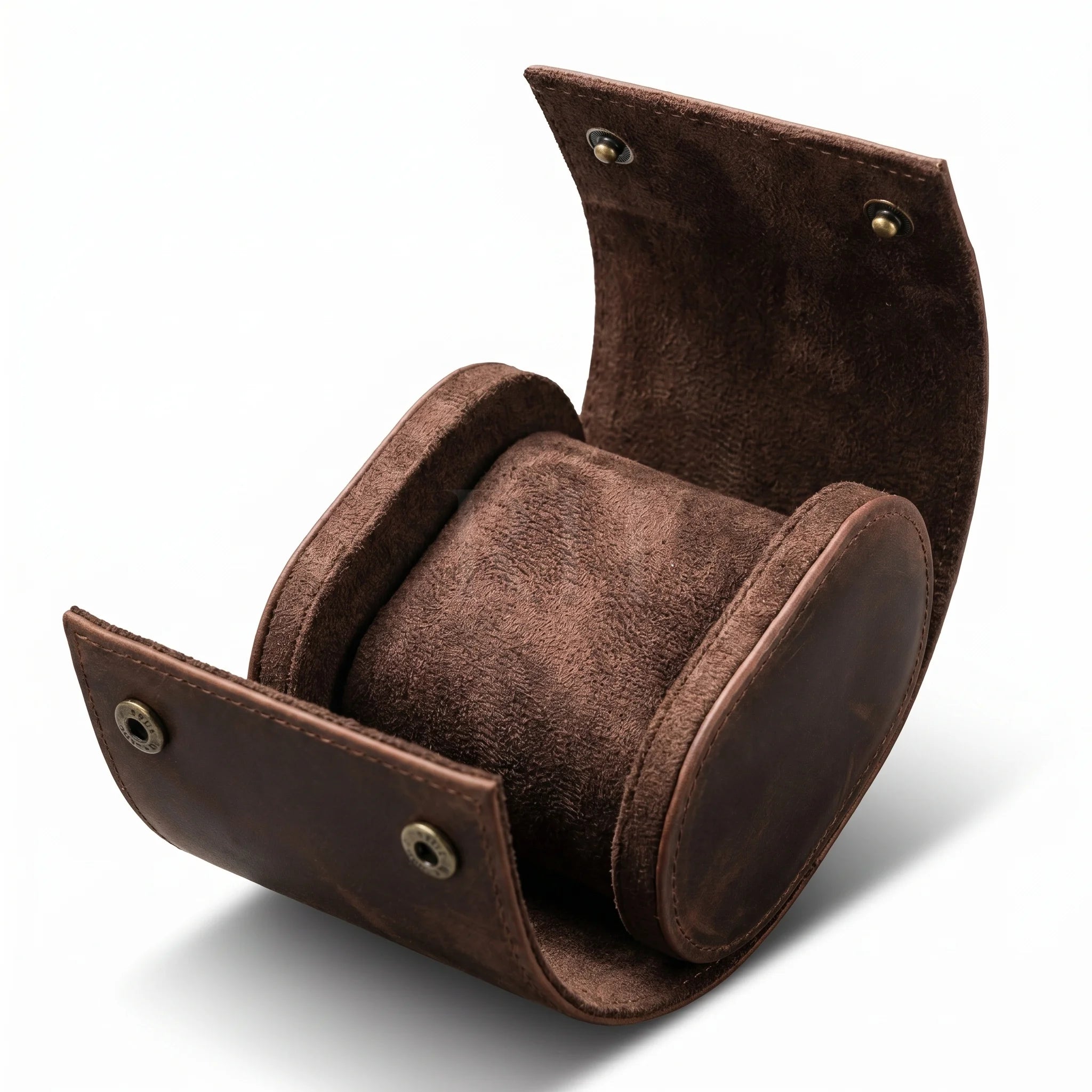 Boite à Montre de Voyage en Cuir Pleine Fleur Marron – Aléria™ 1 - Rotation Horlogère