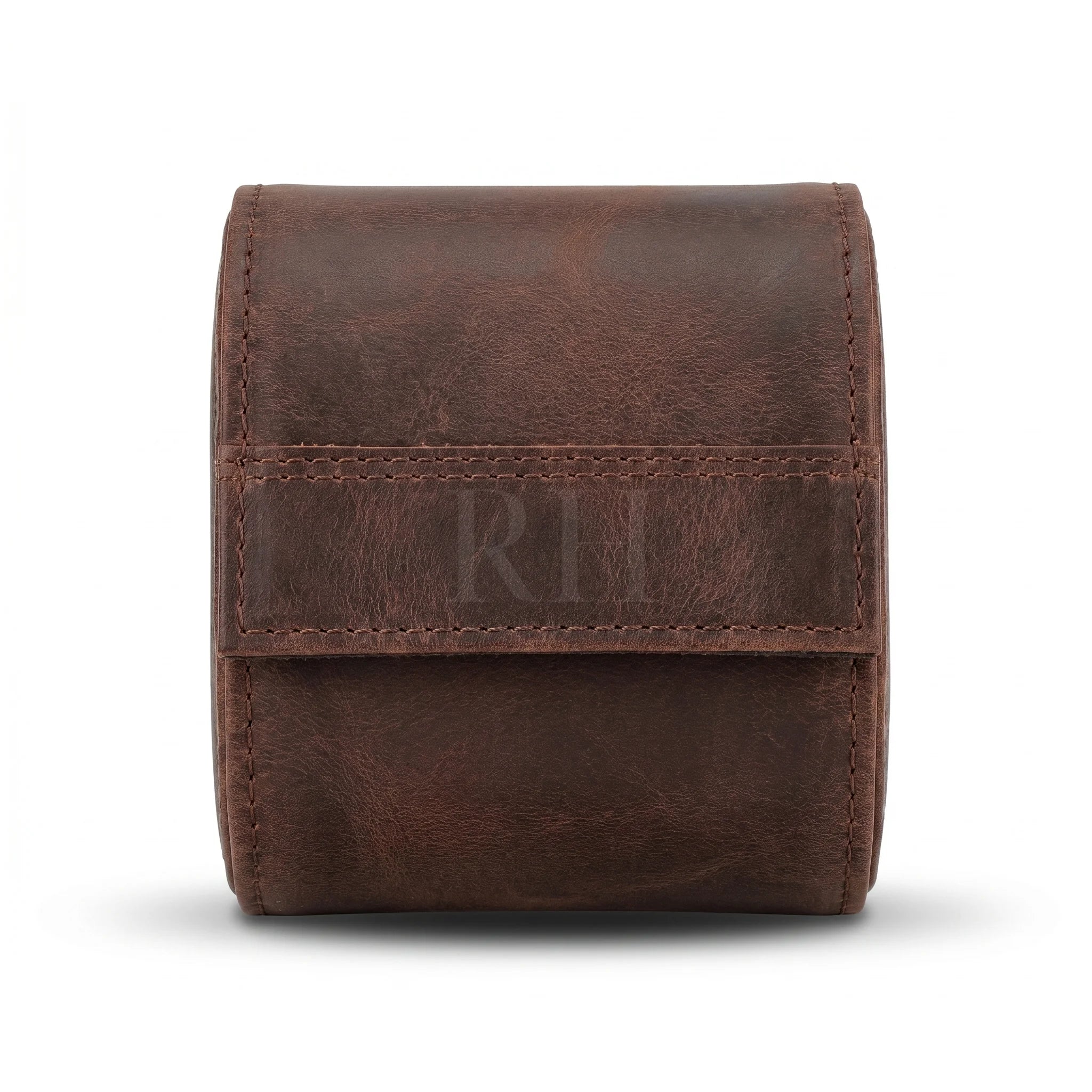 Boite à Montre de Voyage en Cuir Pleine Fleur Marron – Aléria™ 1 - Rotation Horlogère